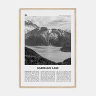 Garibaldi Lake Travel B&W Poster