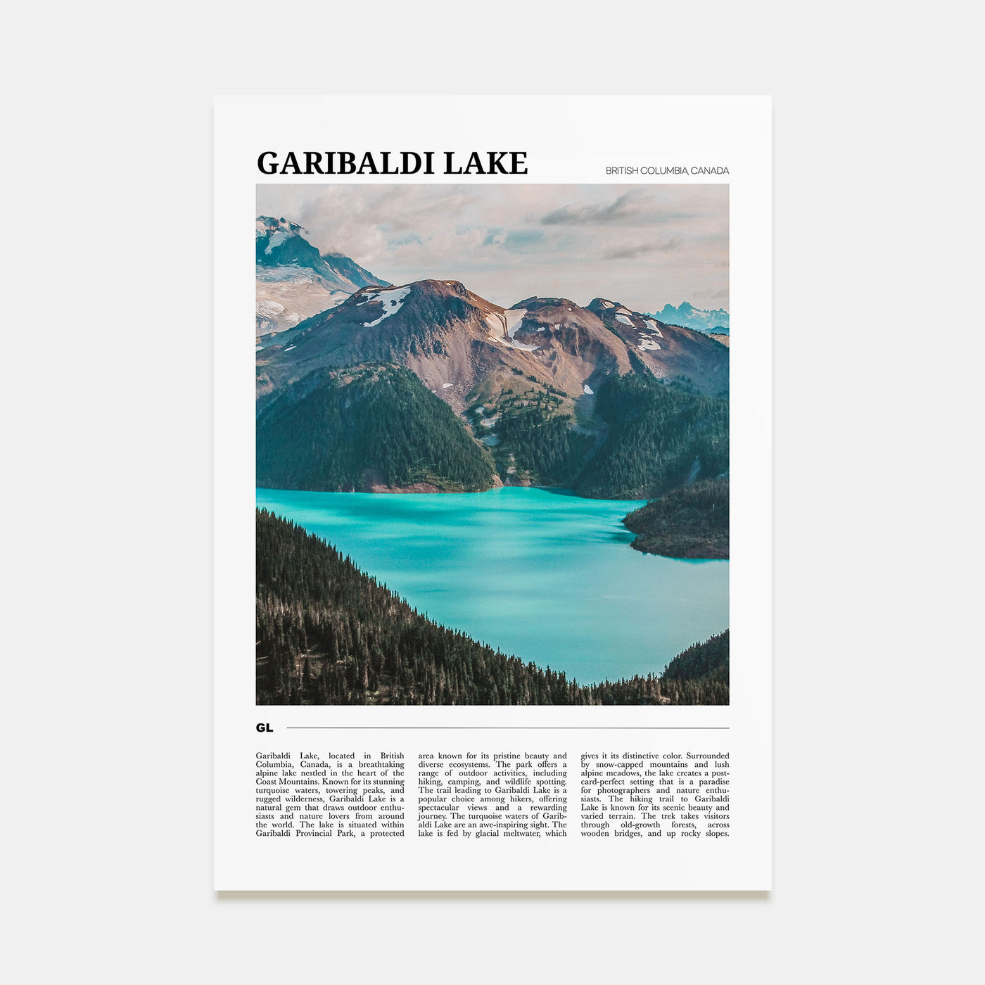 Garibaldi Lake Travel Color Poster