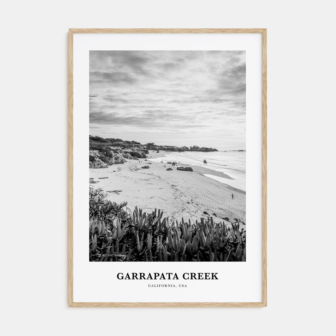 Garrapata Creek Portrait B&W Poster