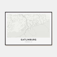 Gatlinburg Map Landscape Poster