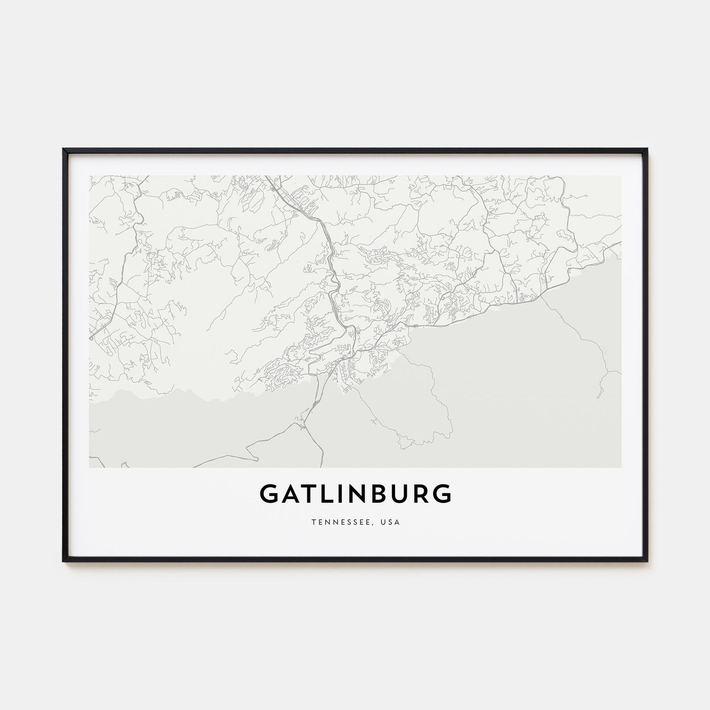 Gatlinburg Map Landscape Poster