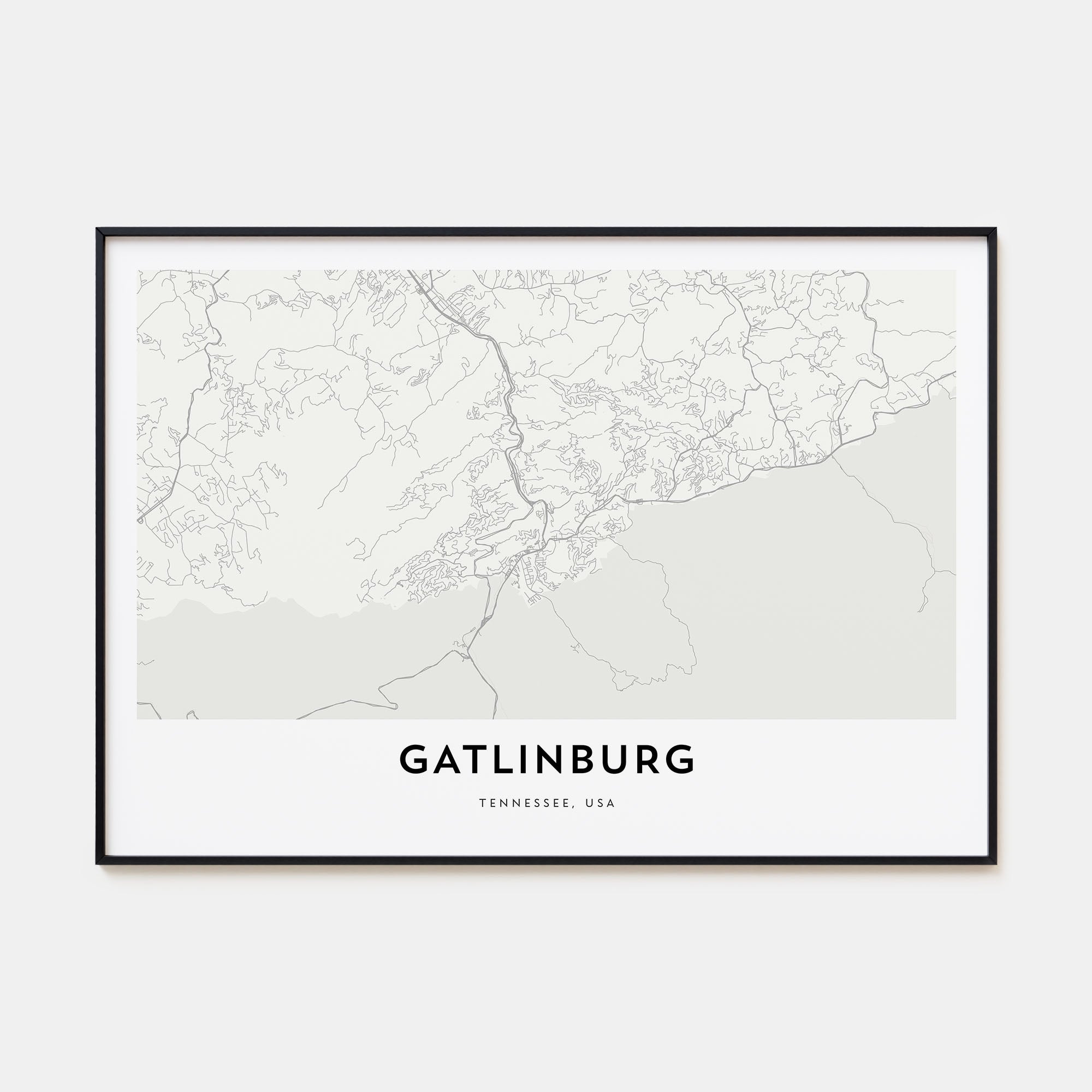Gatlinburg Map Landscape Poster
