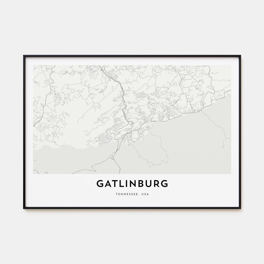 Gatlinburg Map Landscape Poster