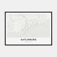Gatlinburg Map Landscape Poster