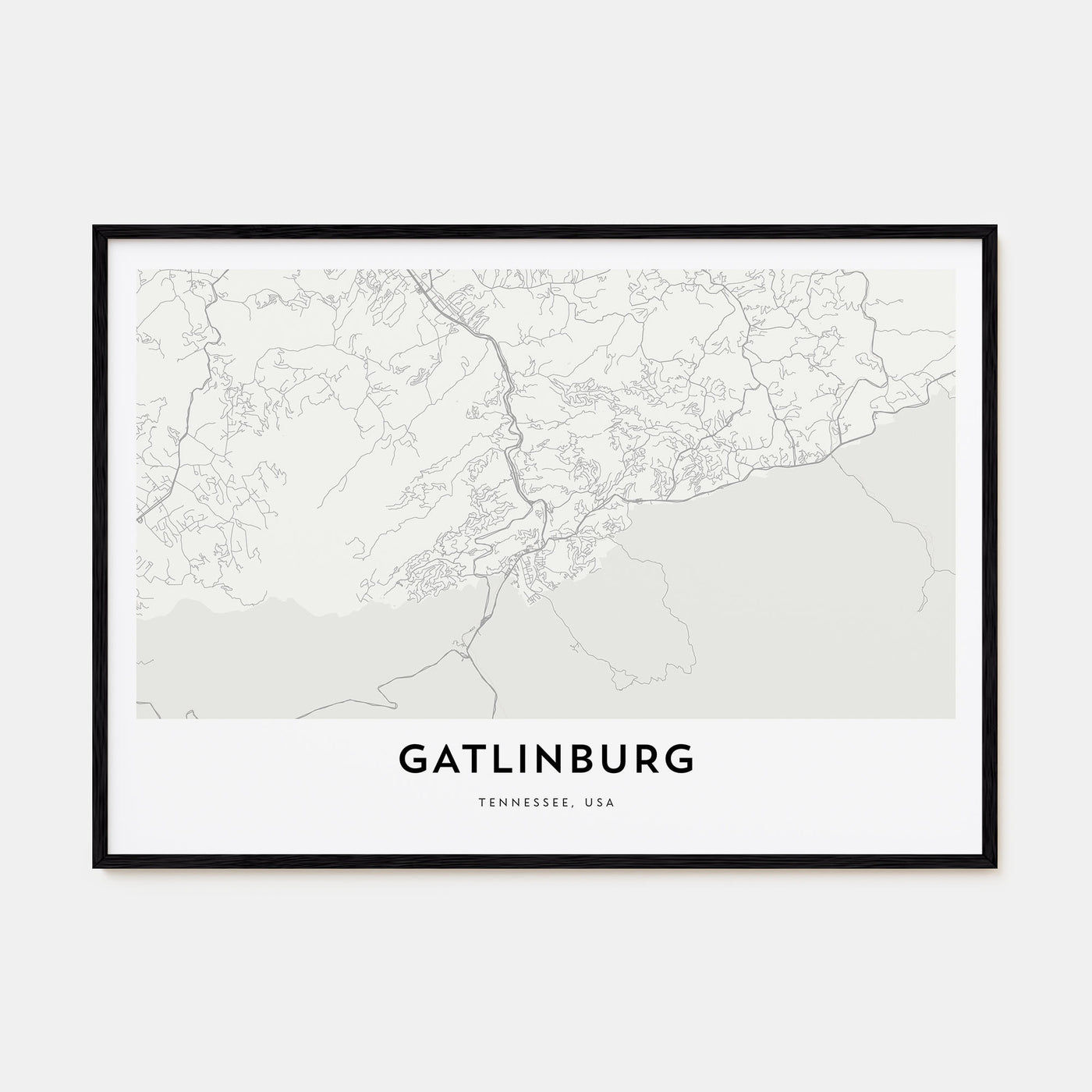 Gatlinburg Map Landscape Poster