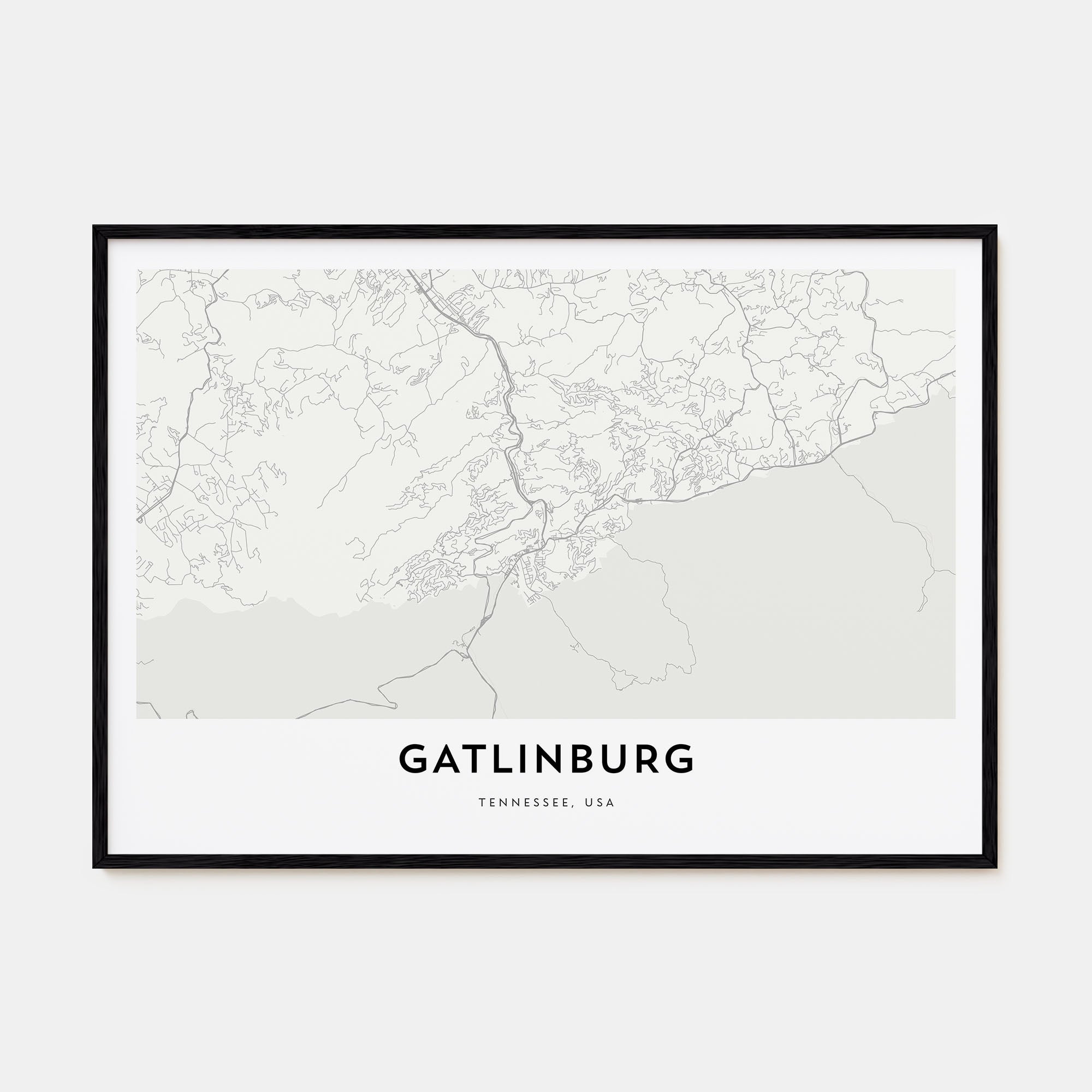 Gatlinburg Map Landscape Poster