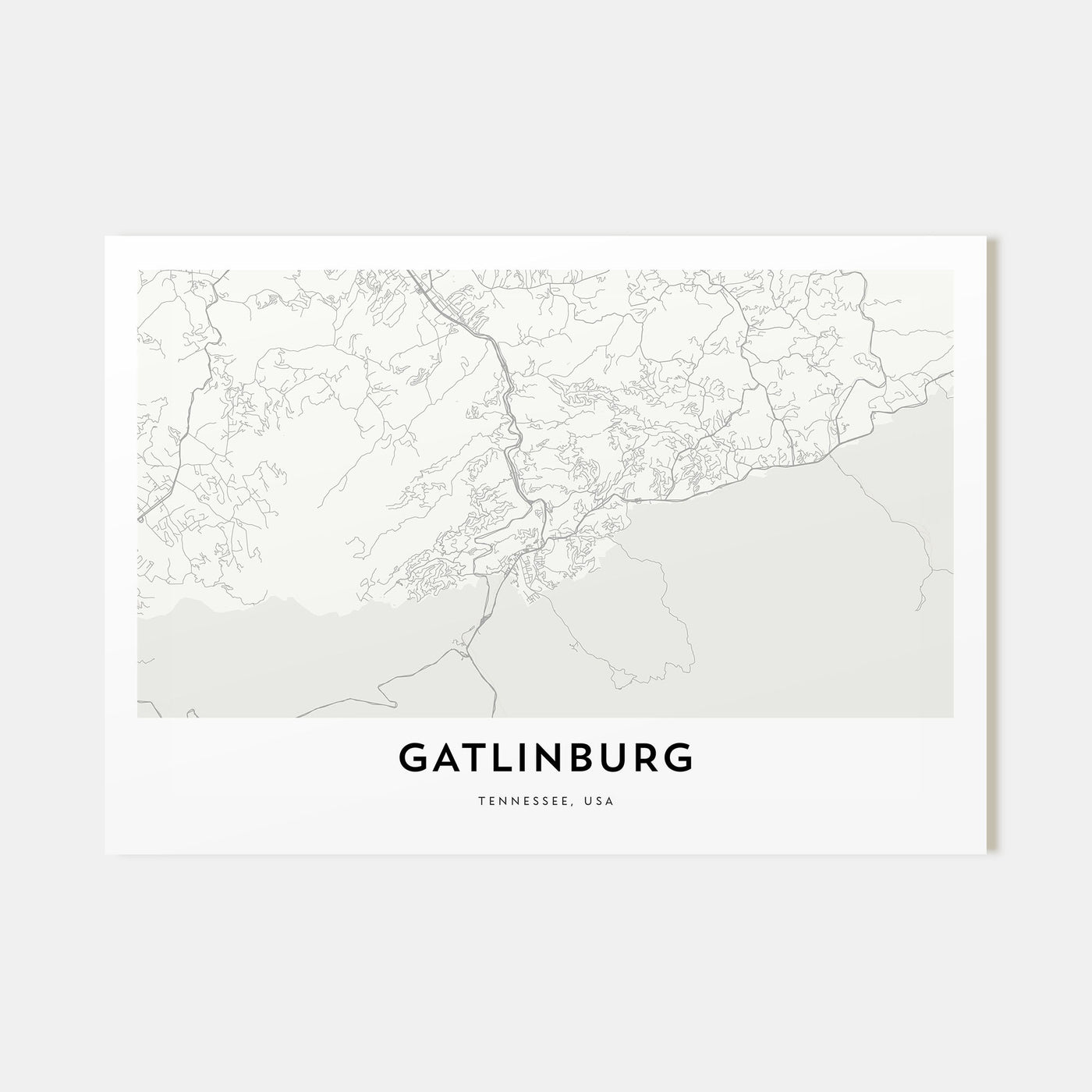 Gatlinburg Map Landscape Poster
