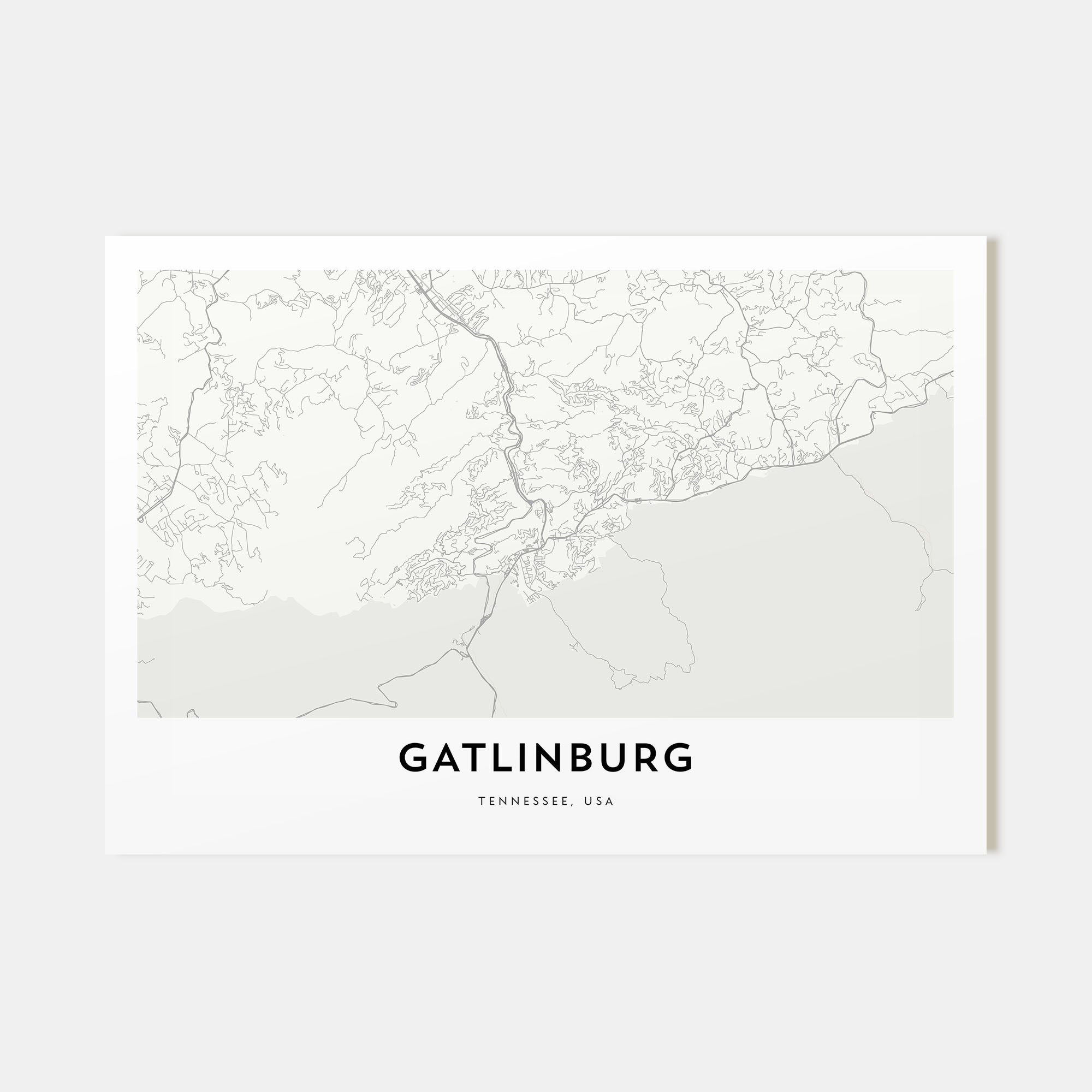 Gatlinburg Map Landscape Poster