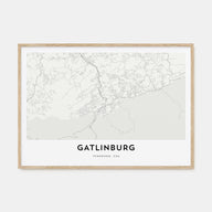 Gatlinburg Map Landscape Poster