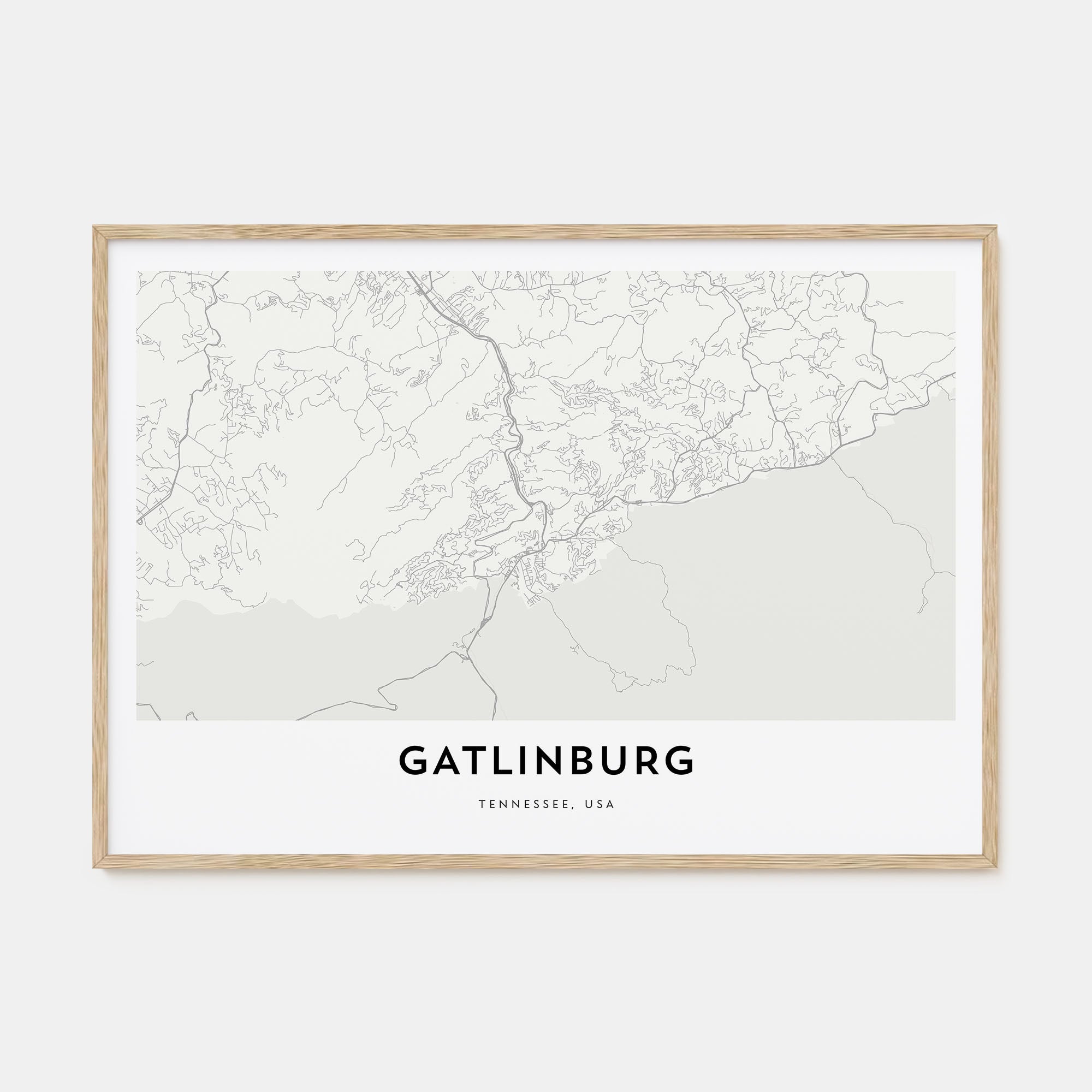 Gatlinburg Map Landscape Poster