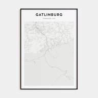 Gatlinburg Map Portrait Poster