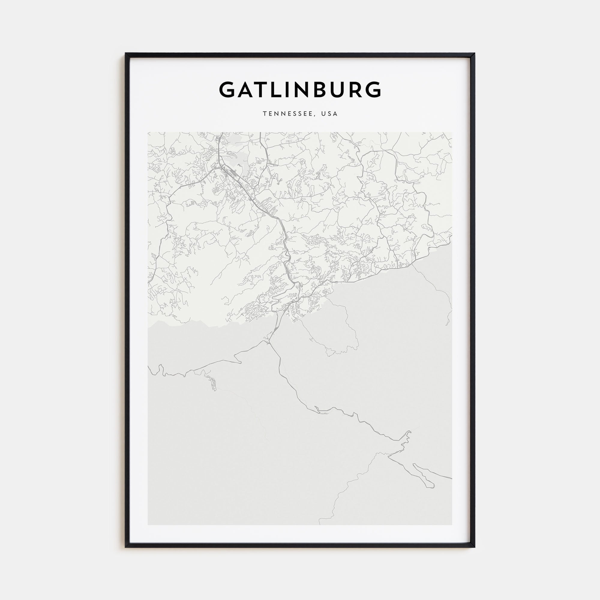 Gatlinburg Map Portrait Poster