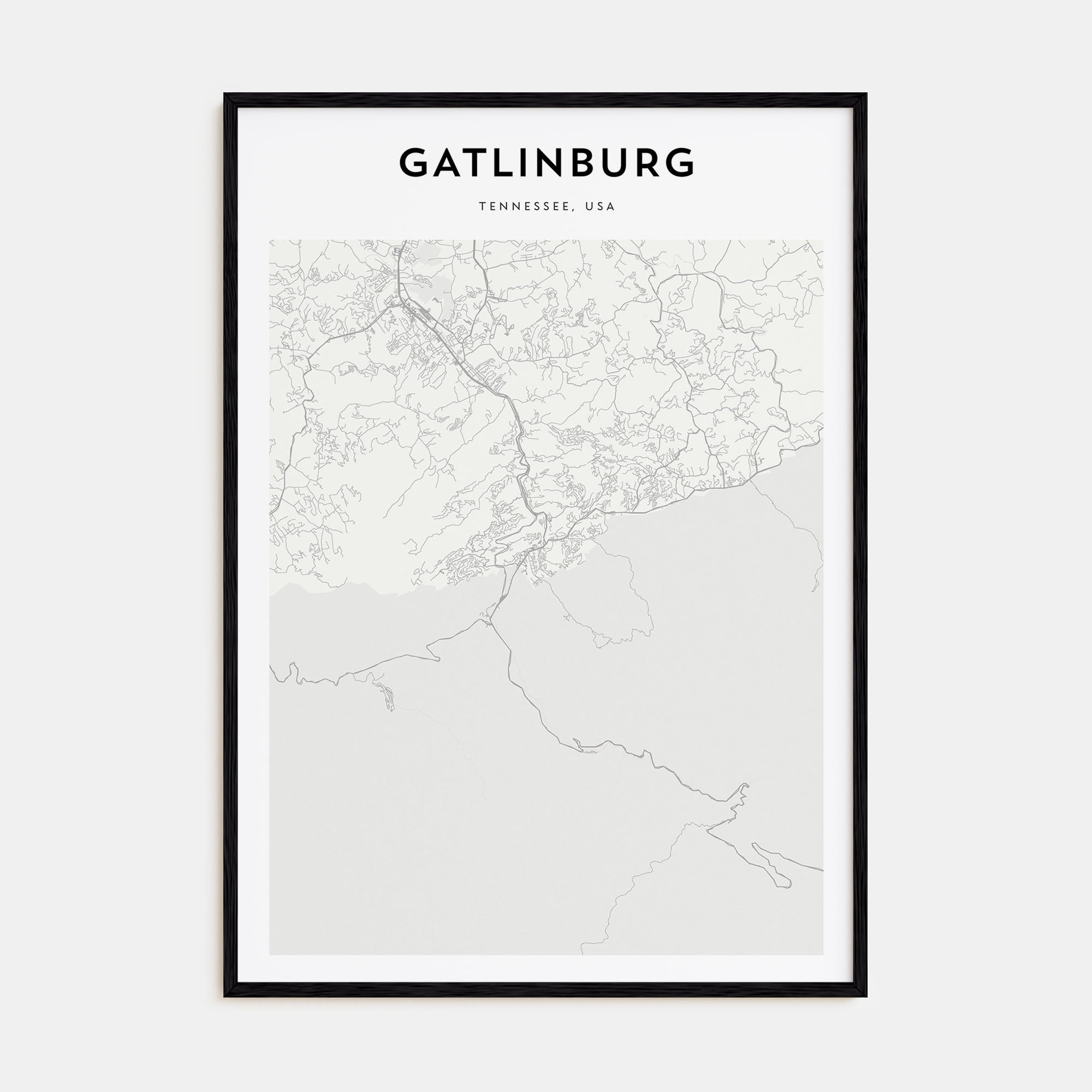 Gatlinburg Map Portrait Poster
