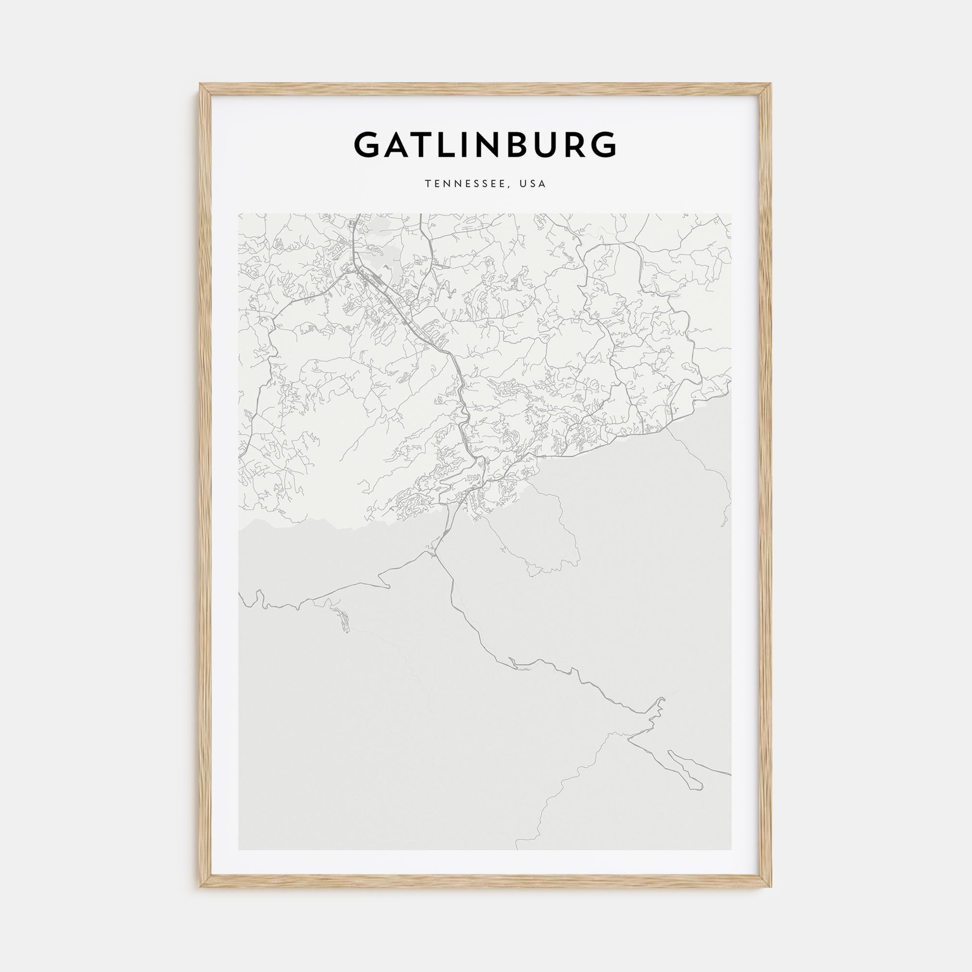 Gatlinburg Map Portrait Poster