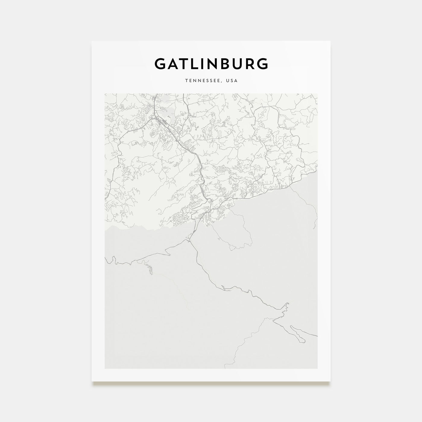 Gatlinburg Map Portrait Poster