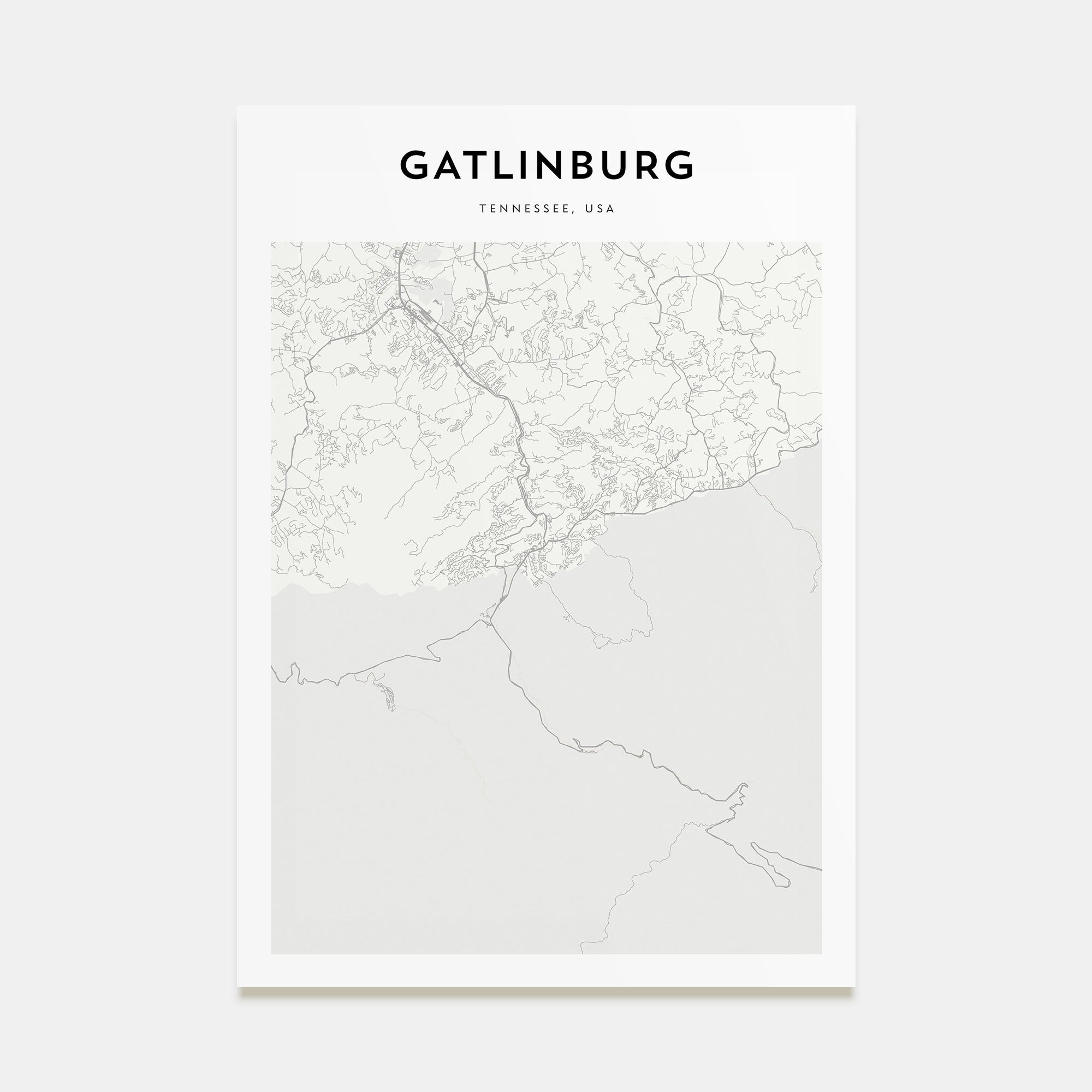 Gatlinburg Map Portrait Poster