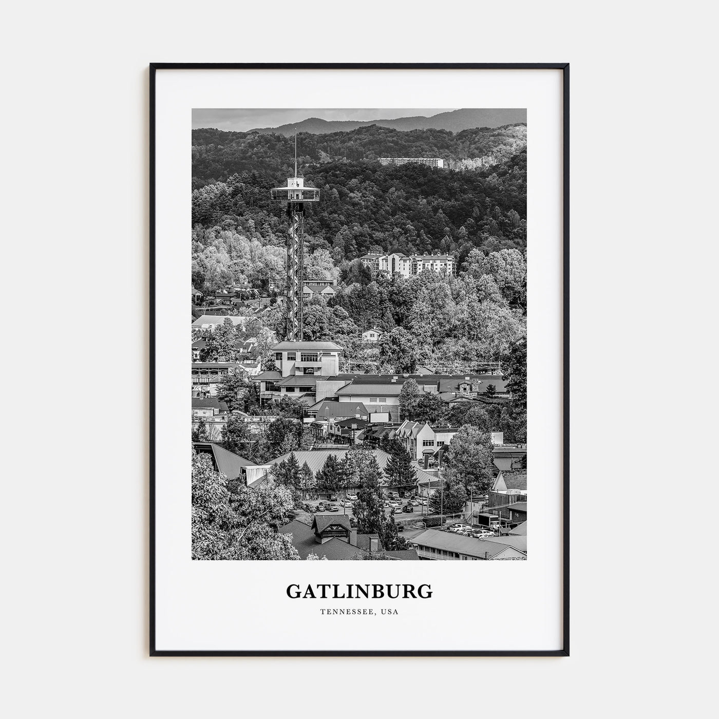 Gatlinburg Portrait B&W Poster