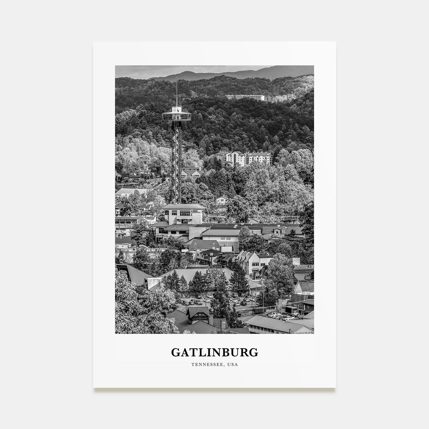 Gatlinburg Portrait B&W Poster