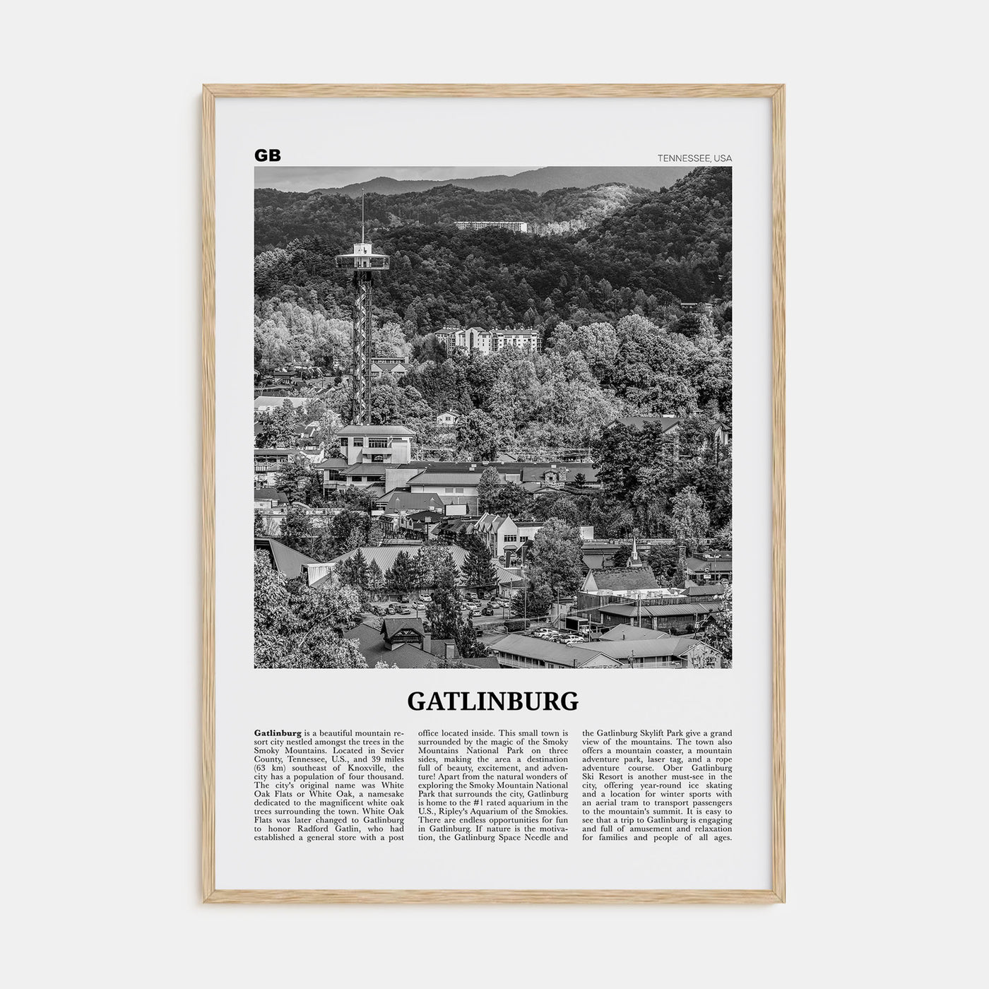 Gatlinburg Travel B&W Poster