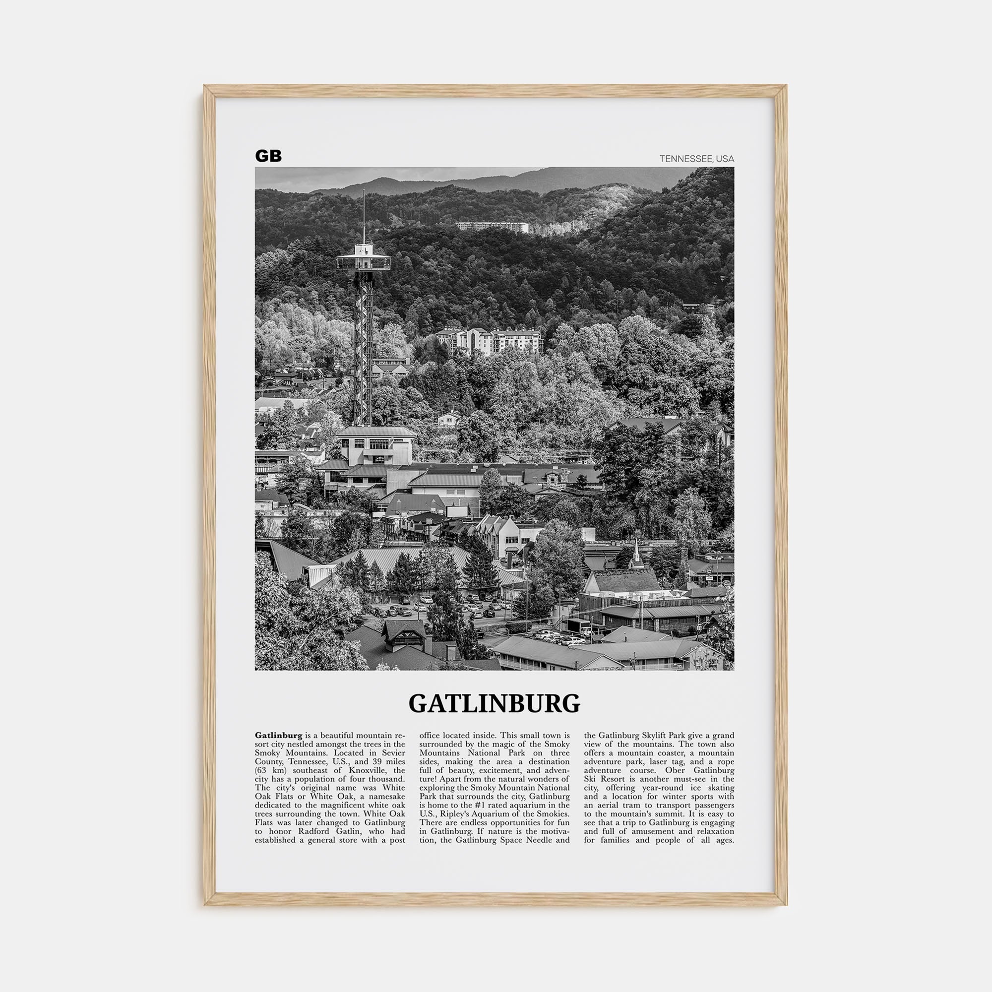 Gatlinburg Travel B&W Poster