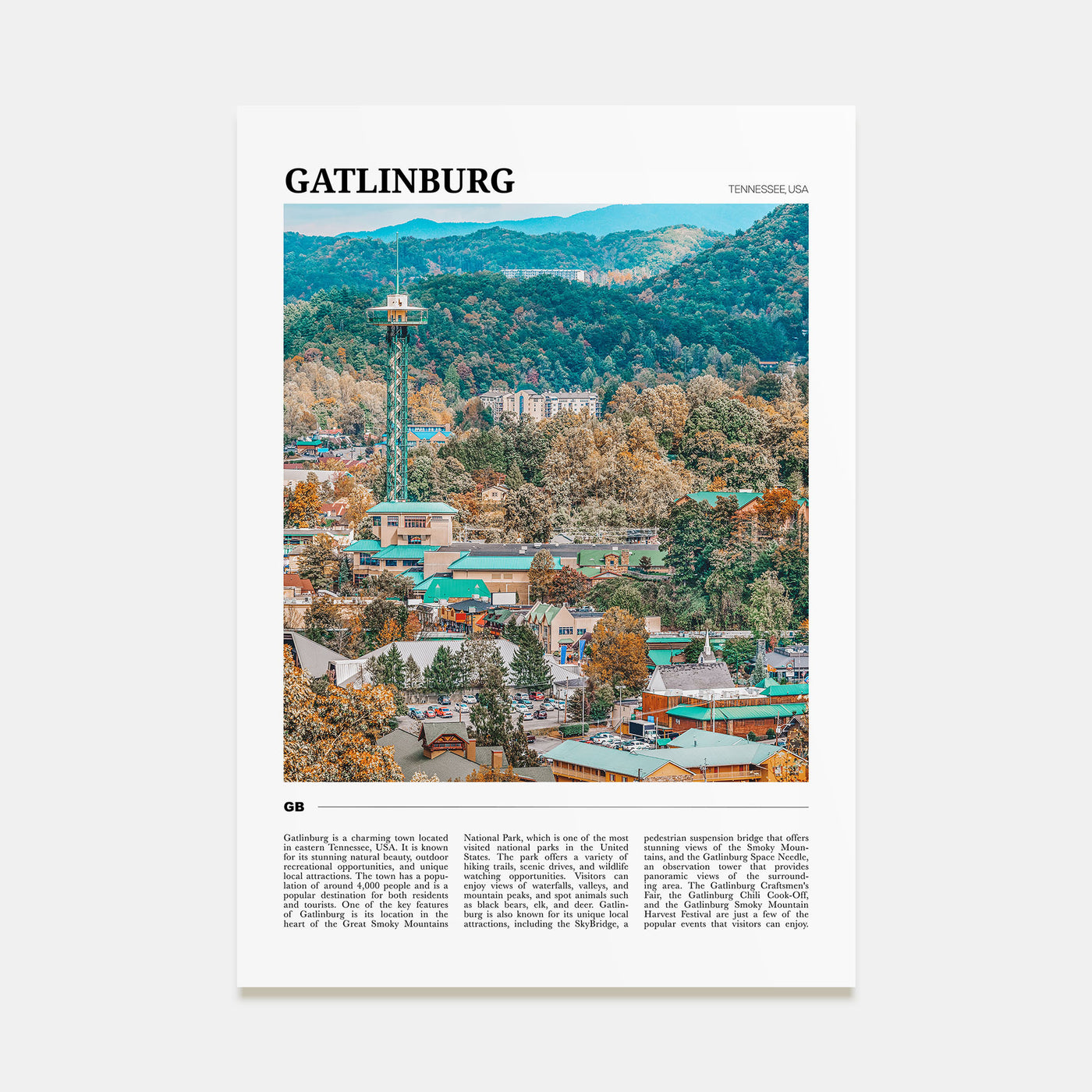 Gatlinburg Travel Color Poster