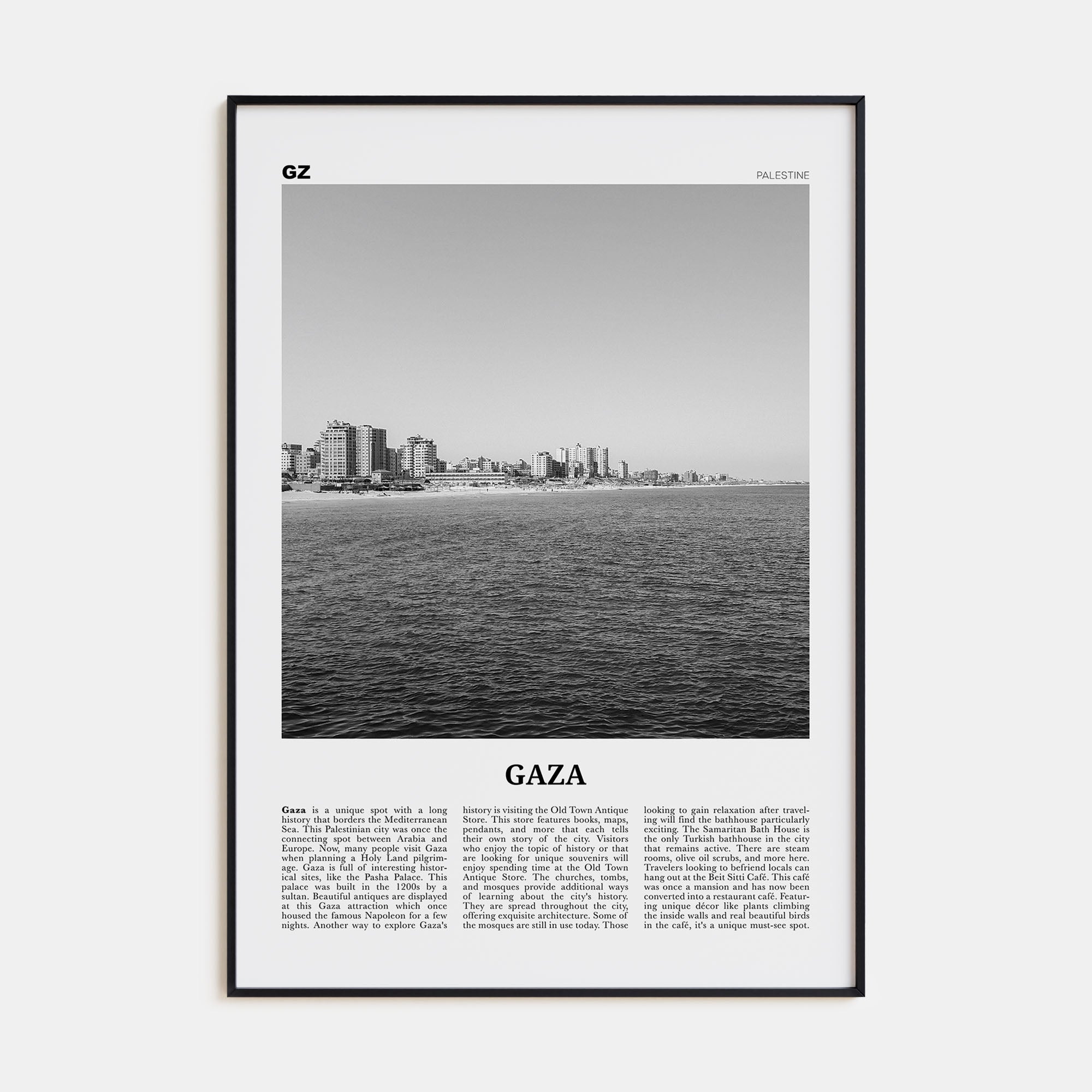 Gaza Travel B&W Poster