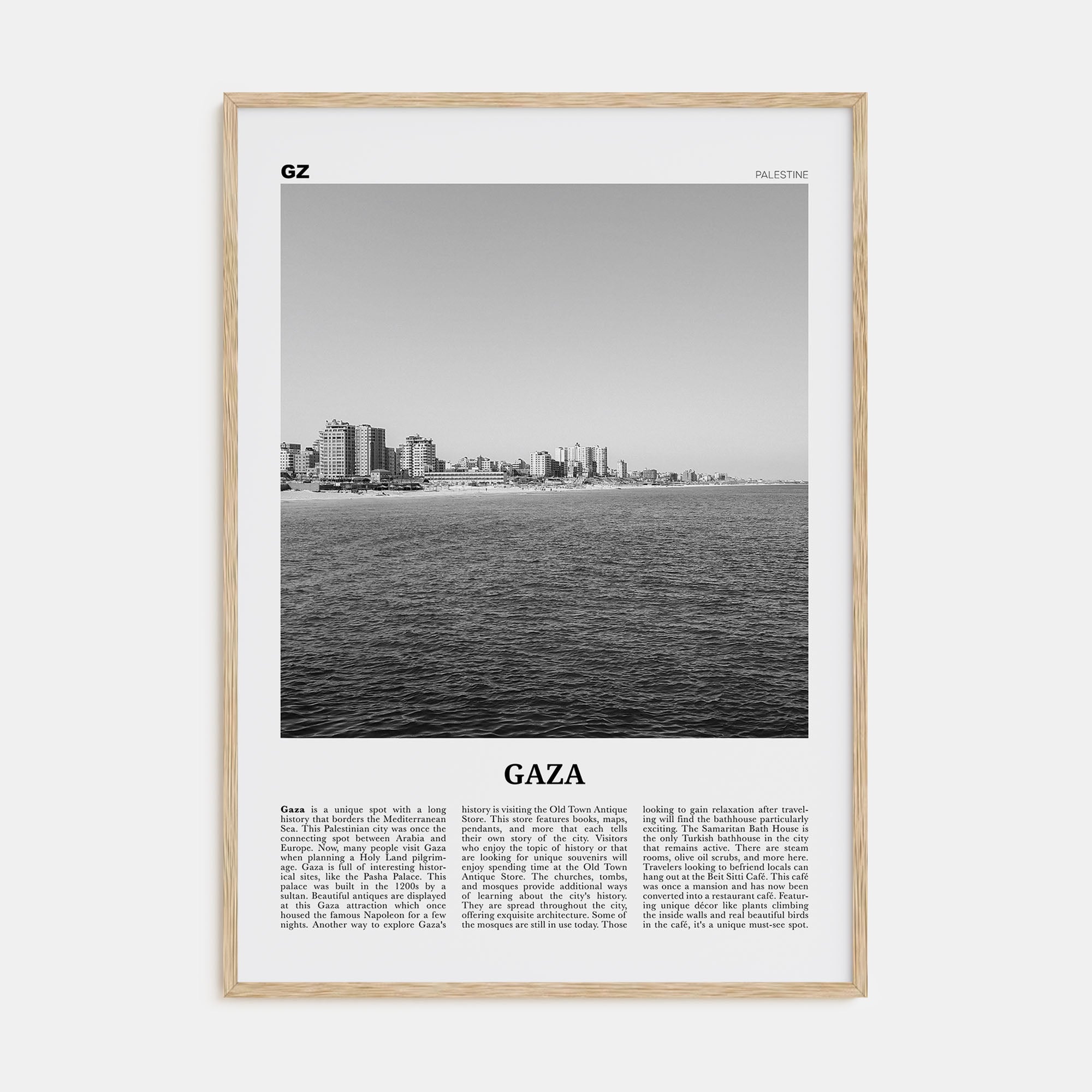 Gaza Travel B&W Poster