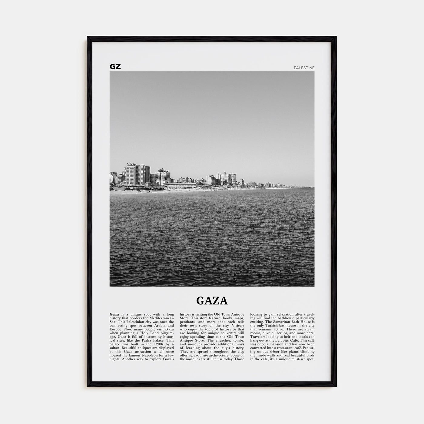 Gaza Travel B&W Poster