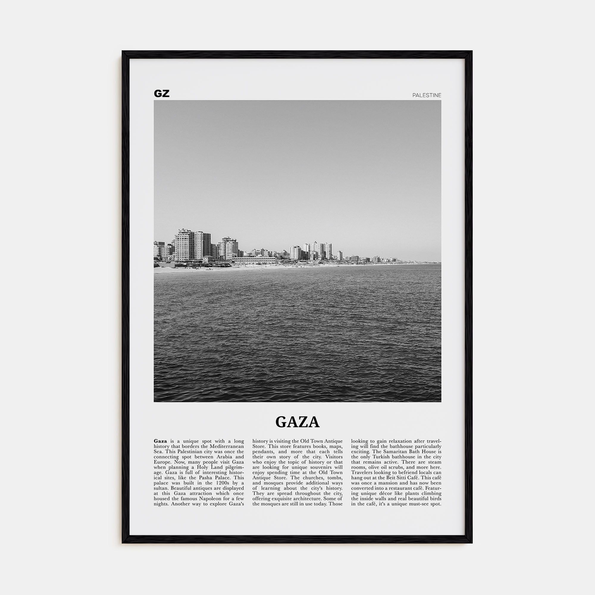 Gaza Travel B&W Poster