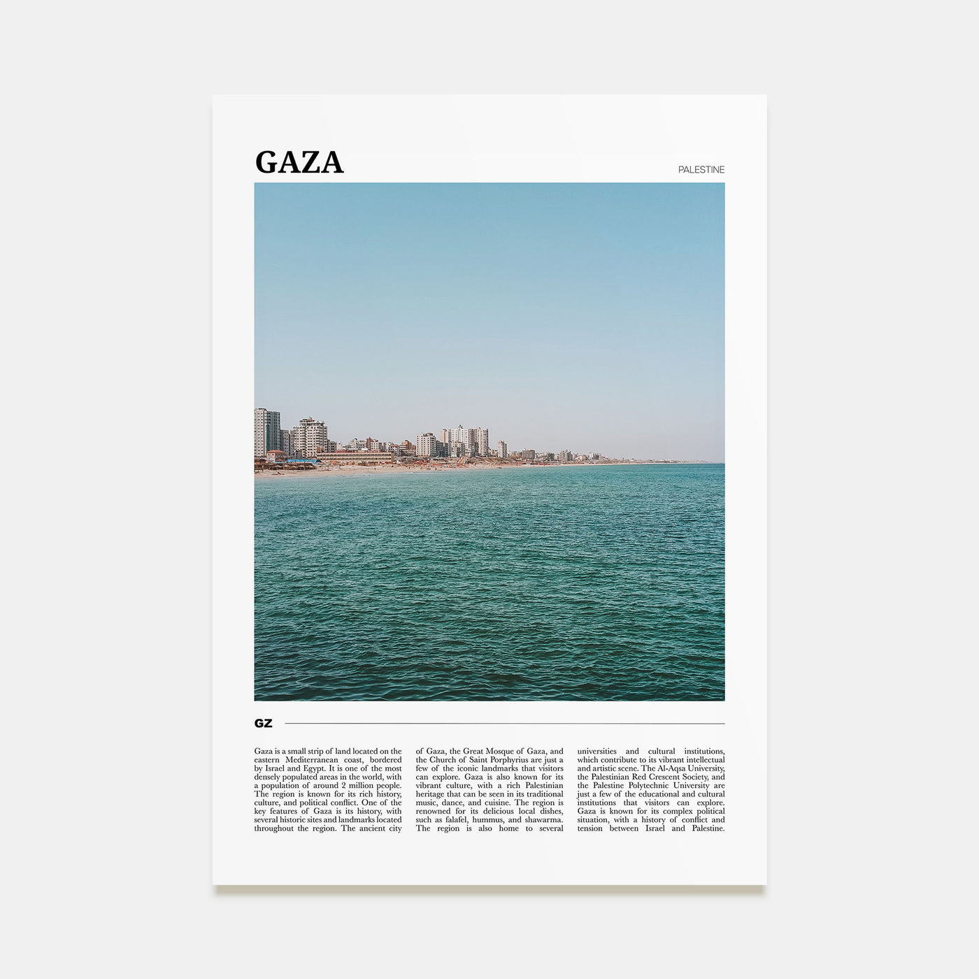 Gaza Travel Color Poster