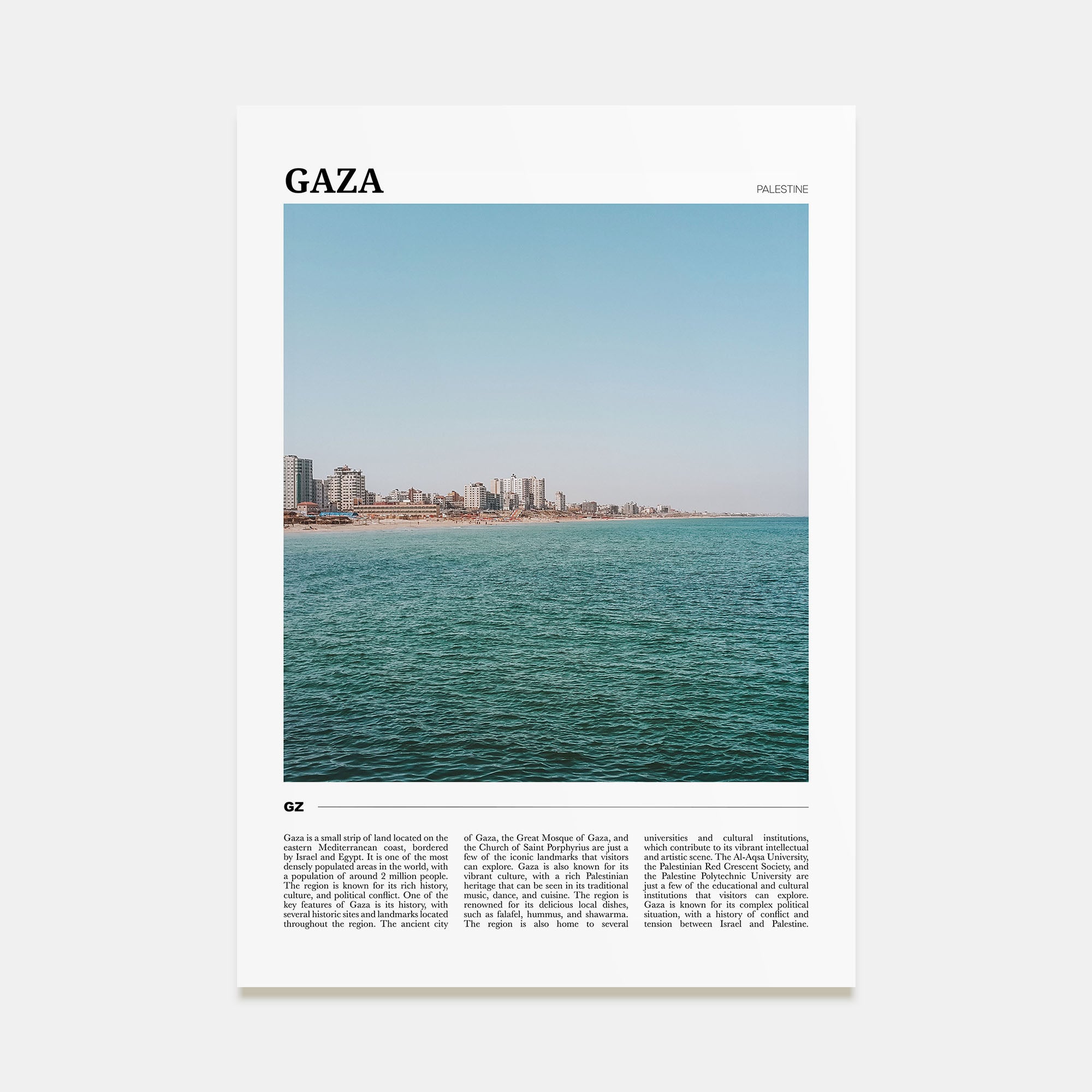Gaza Travel Color Poster