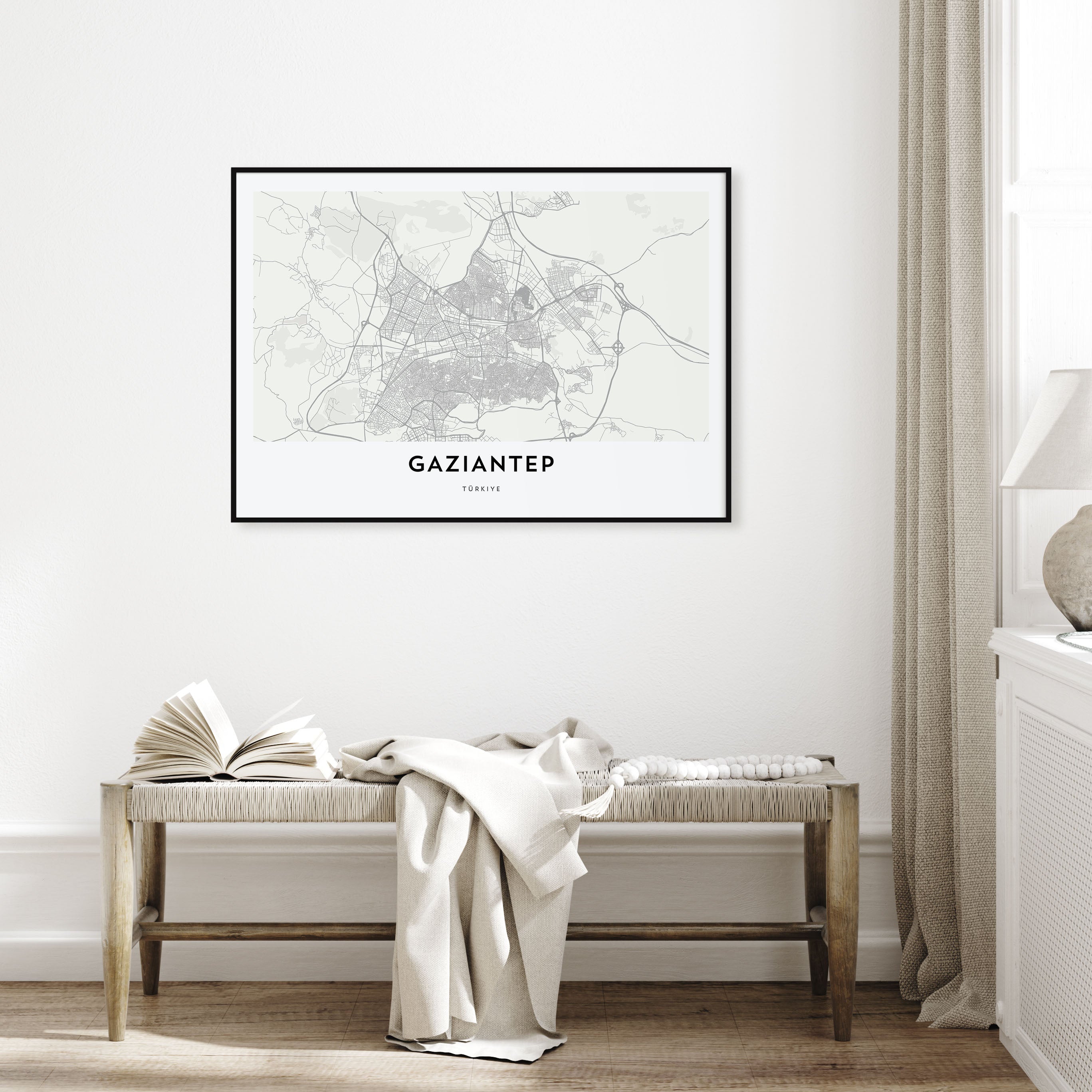 Gaziantep Map Landscape Poster