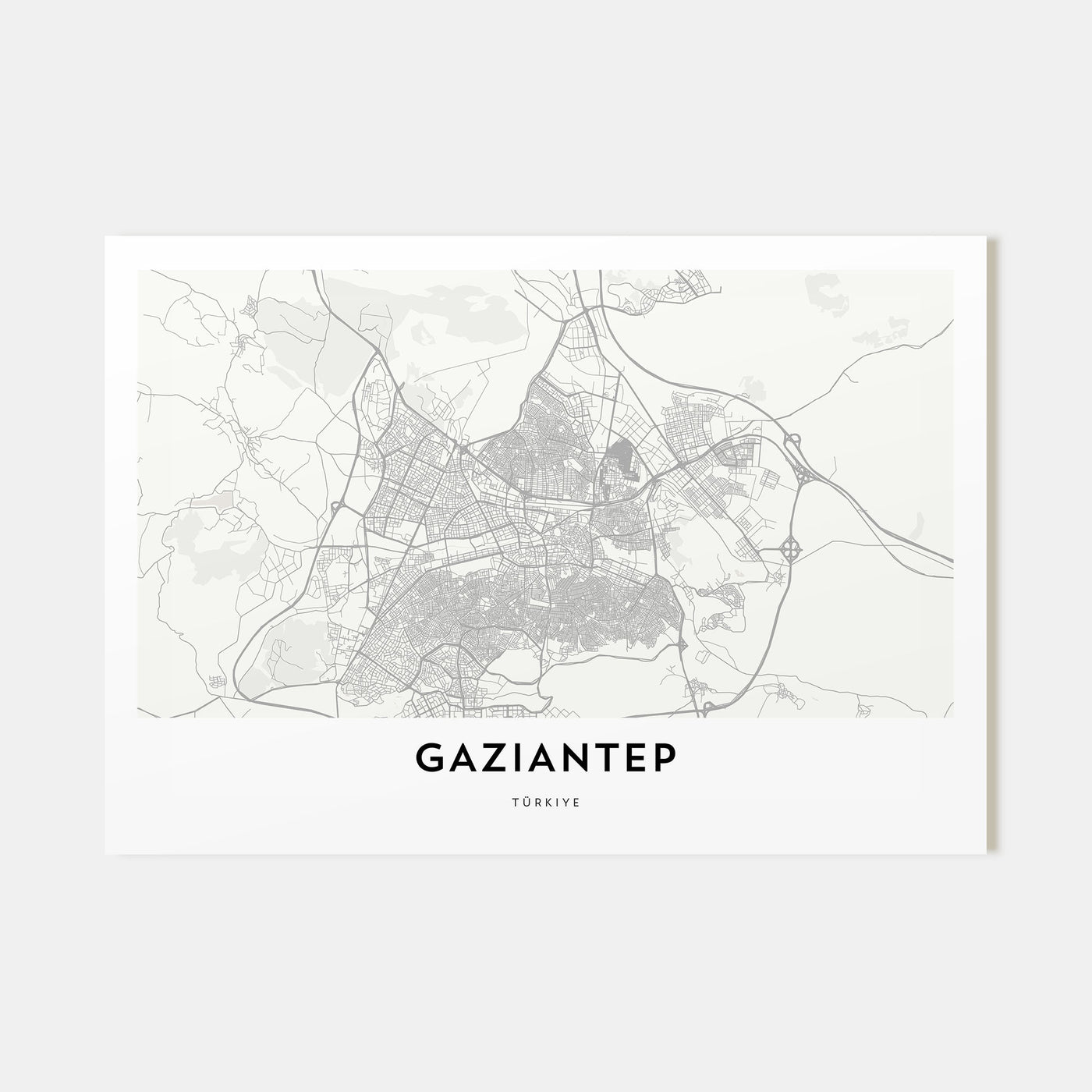 Gaziantep Map Landscape Poster
