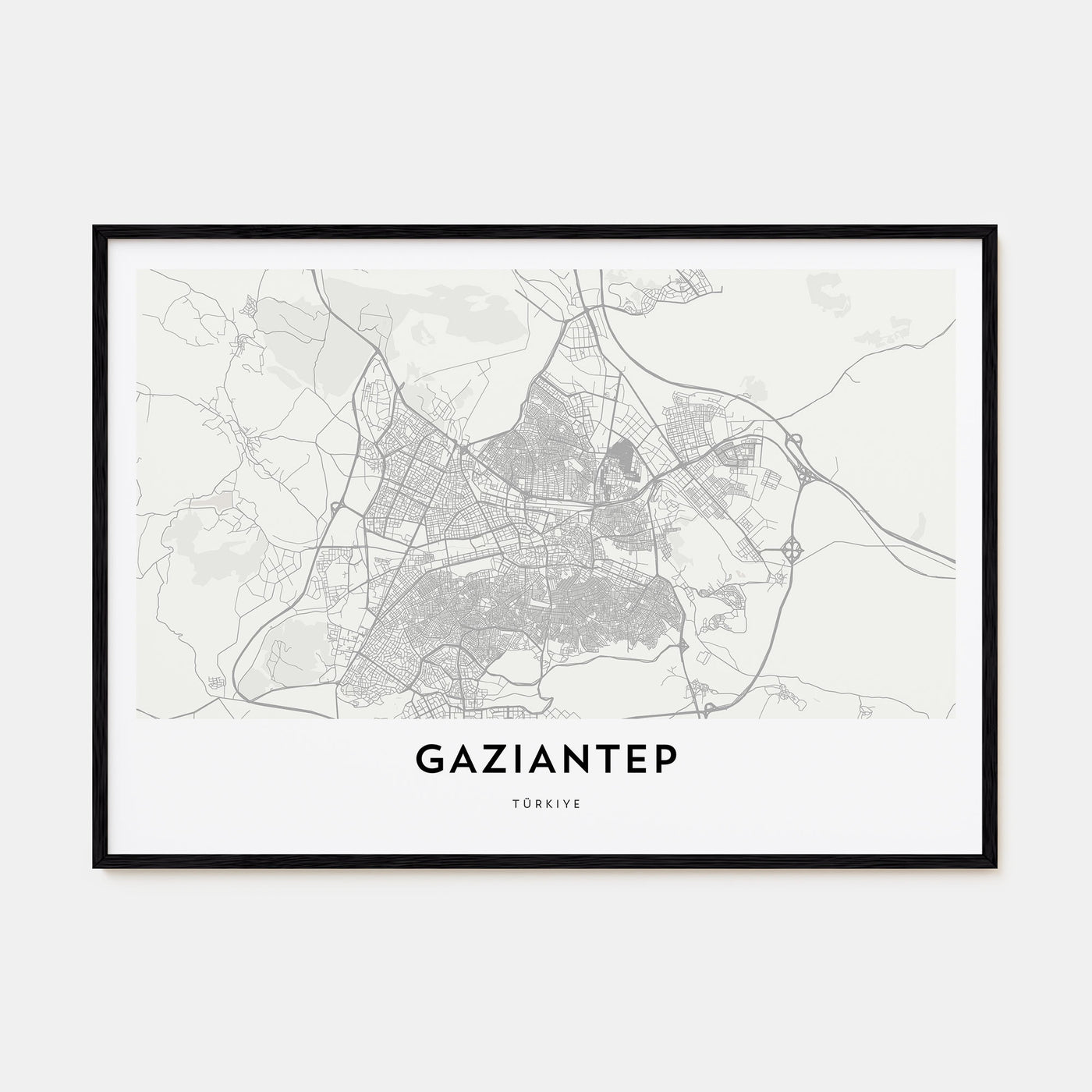 Gaziantep Map Landscape Poster