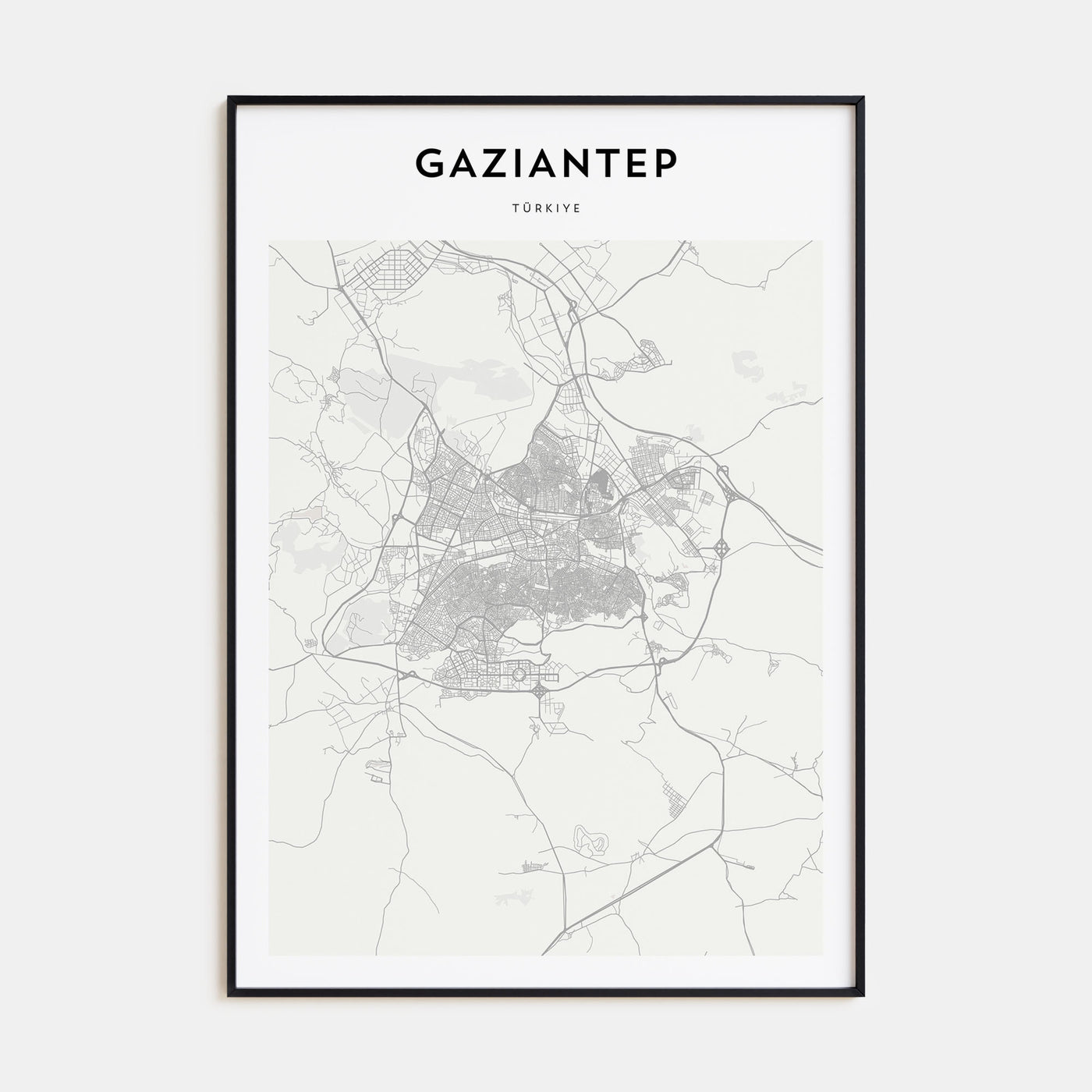 Gaziantep Map Portrait Poster