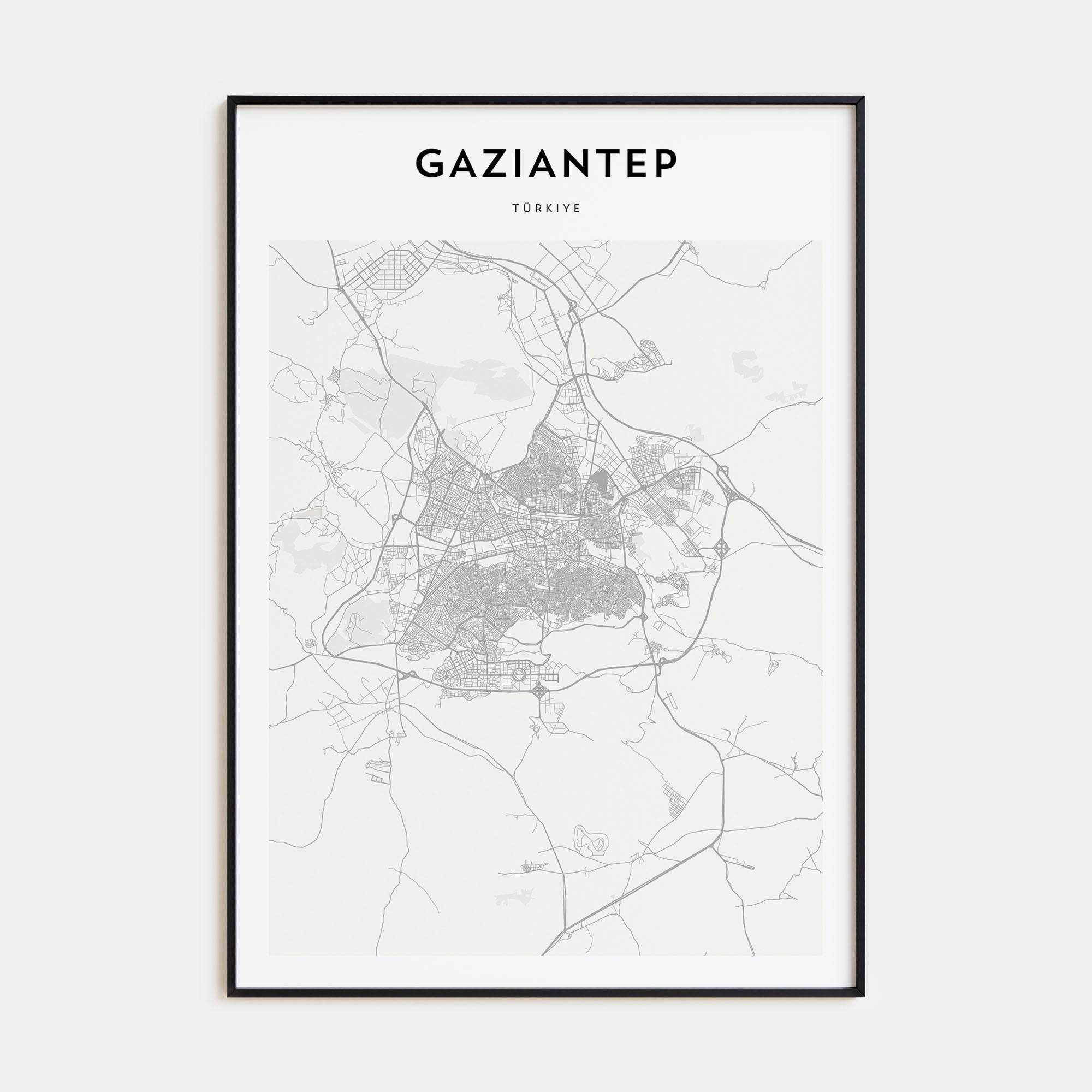 Gaziantep Map Portrait Poster