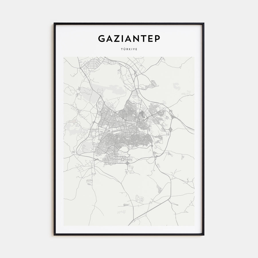 Gaziantep Map Portrait Poster