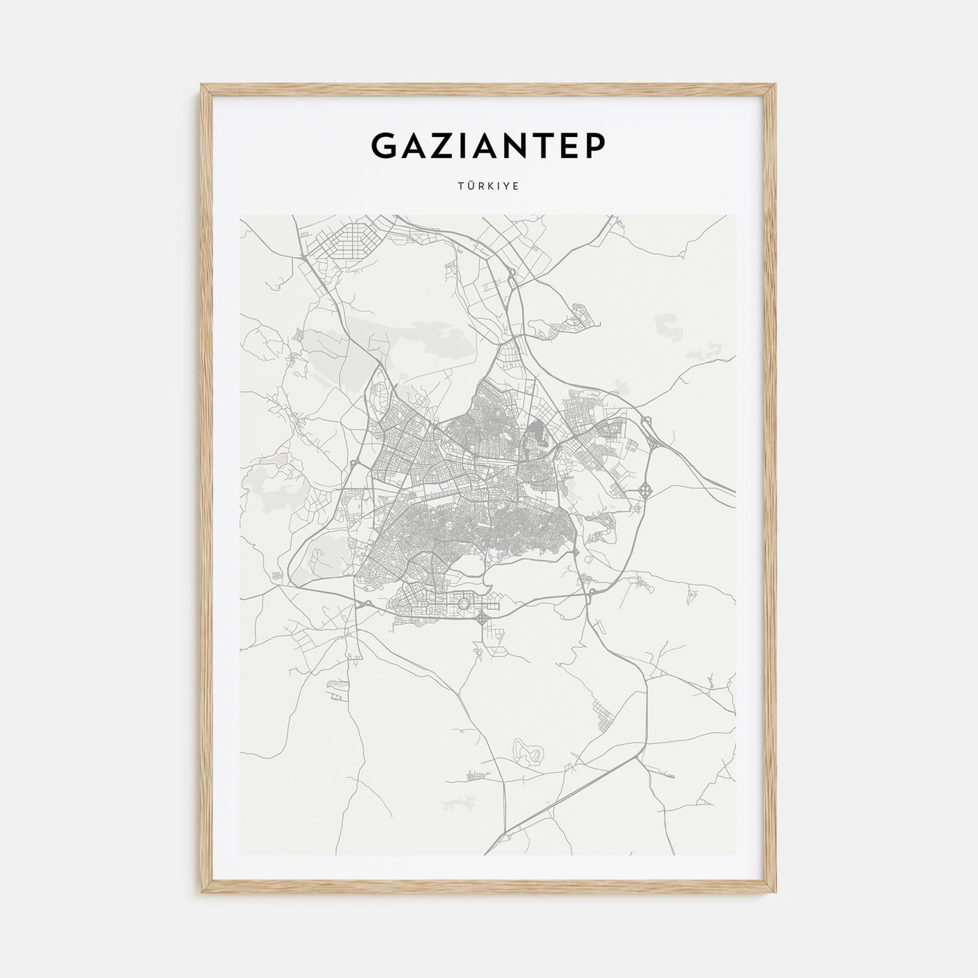 Gaziantep Map Portrait Poster