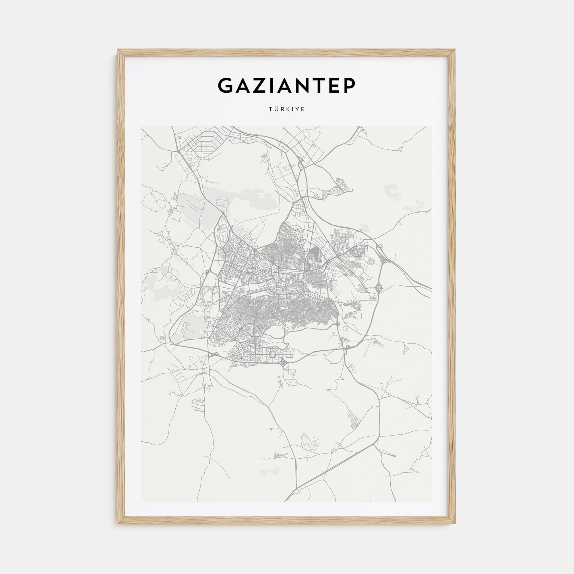 Gaziantep Map Portrait Poster