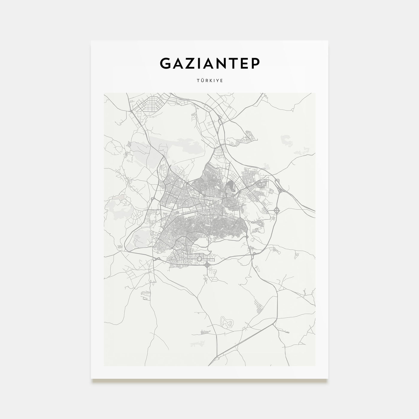 Gaziantep Map Portrait Poster