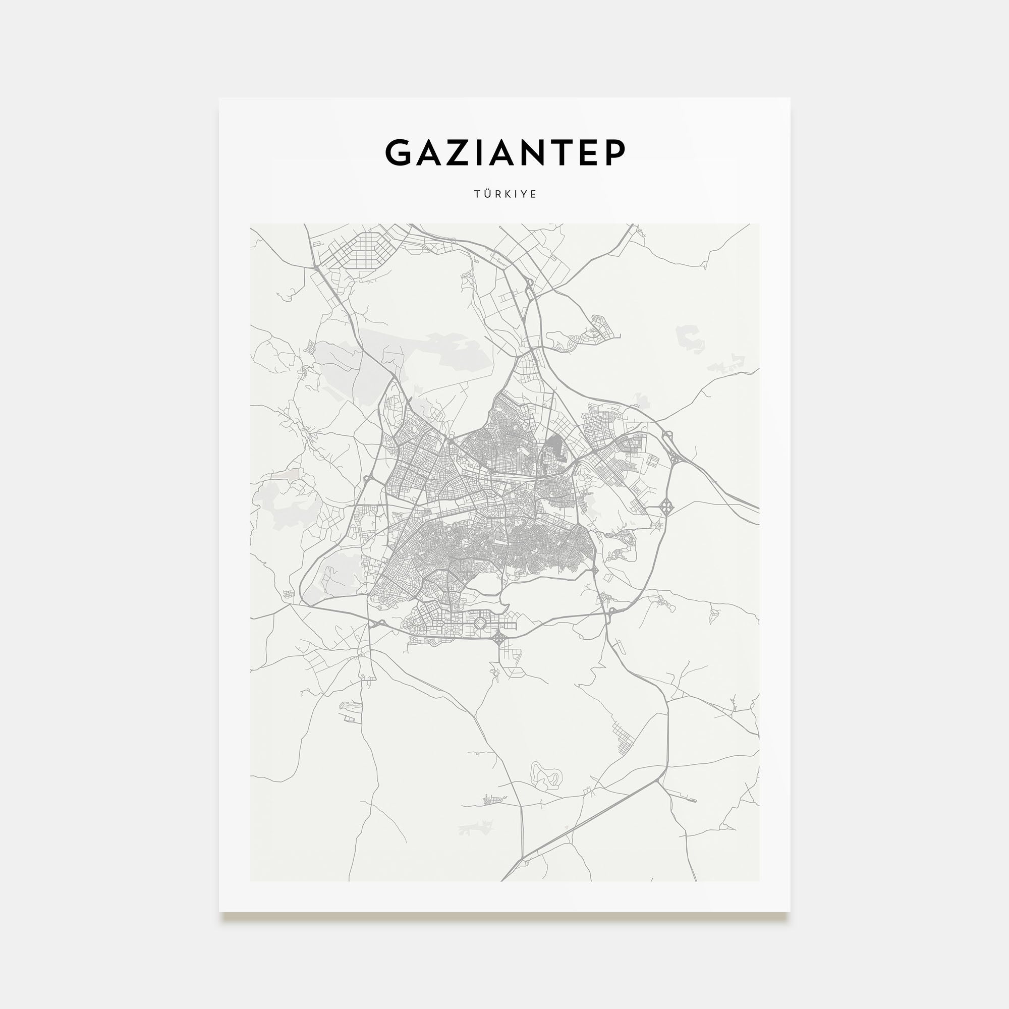 Gaziantep Map Portrait Poster