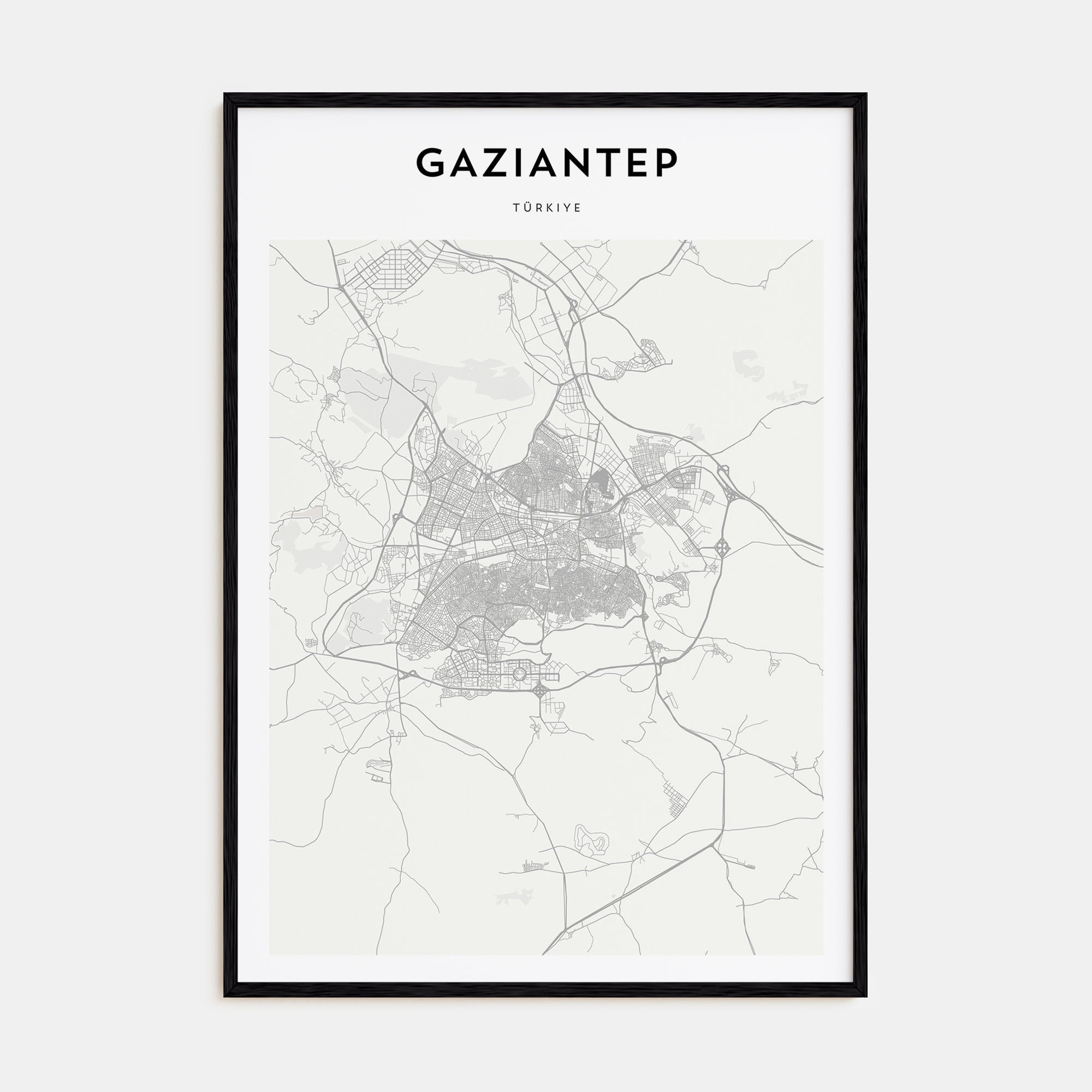Gaziantep Map Portrait Poster