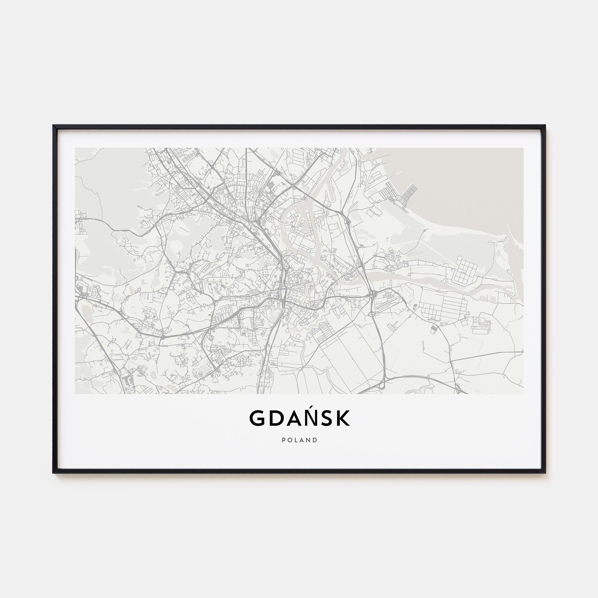 Gdańsk Map Landscape Poster