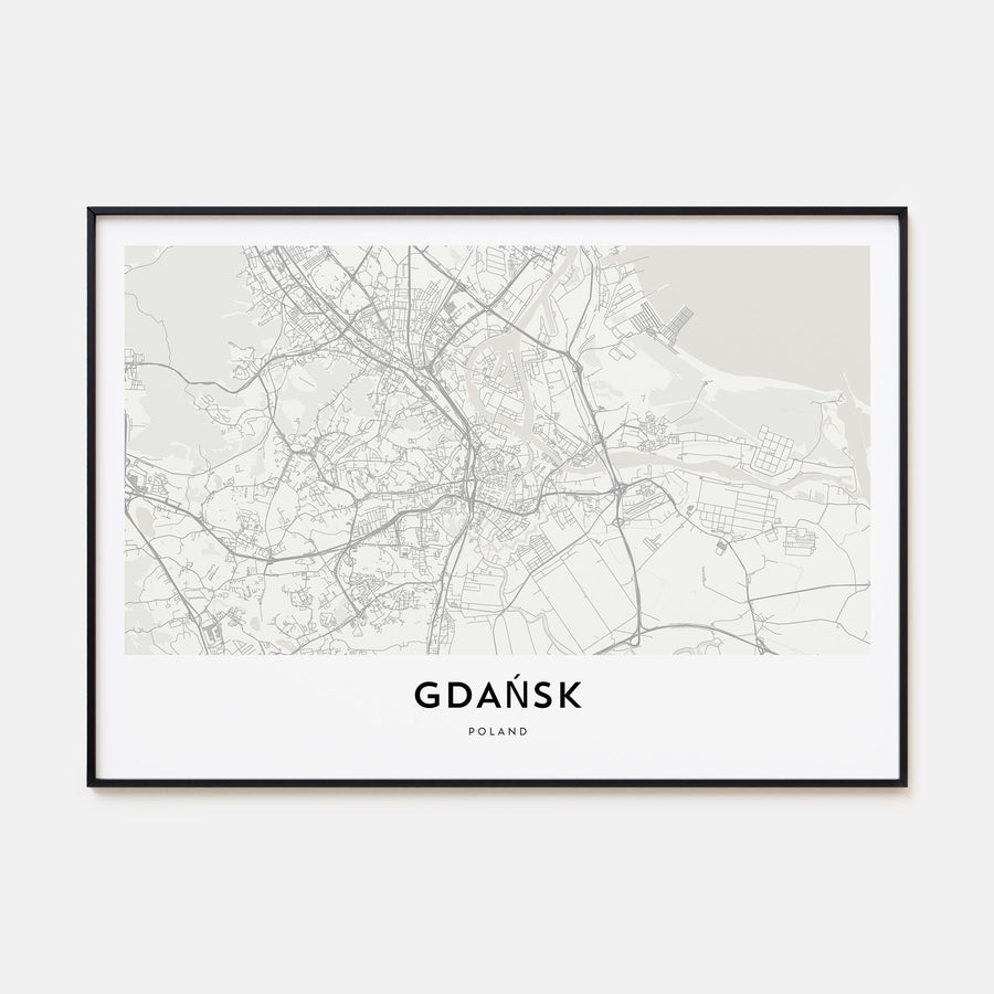 Gdańsk Map Landscape Poster