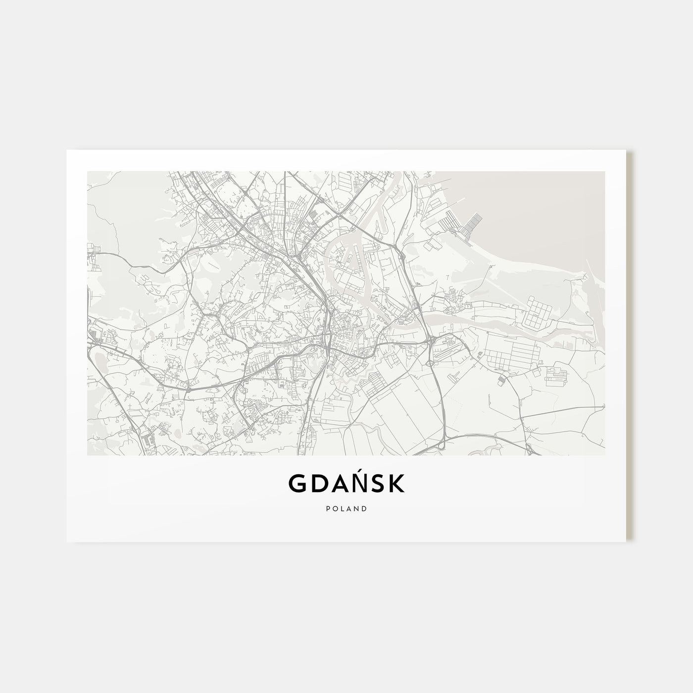 Gdańsk Map Landscape Poster