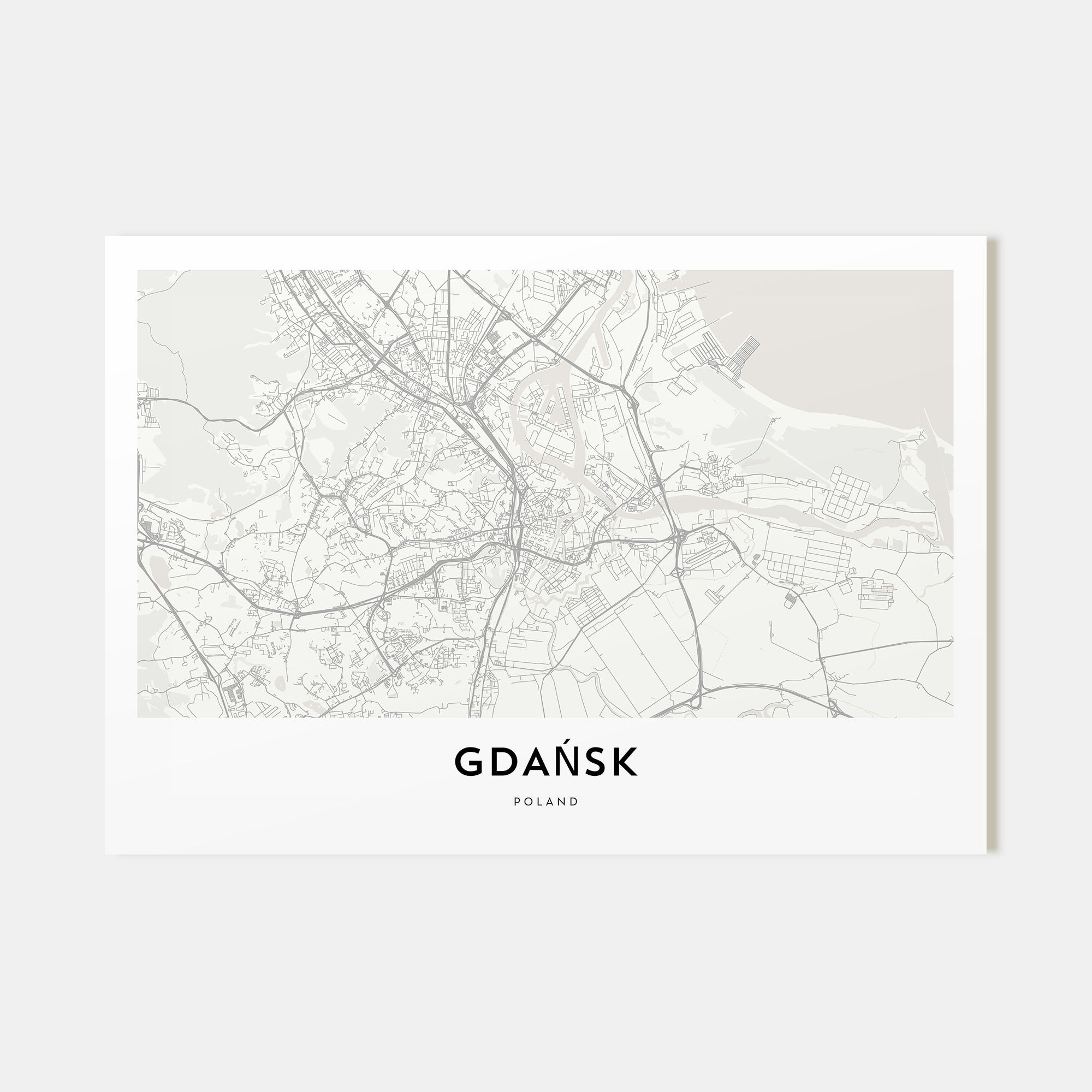 Gdańsk Map Landscape Poster