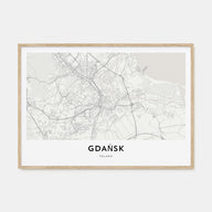 Gdańsk Map Landscape Poster