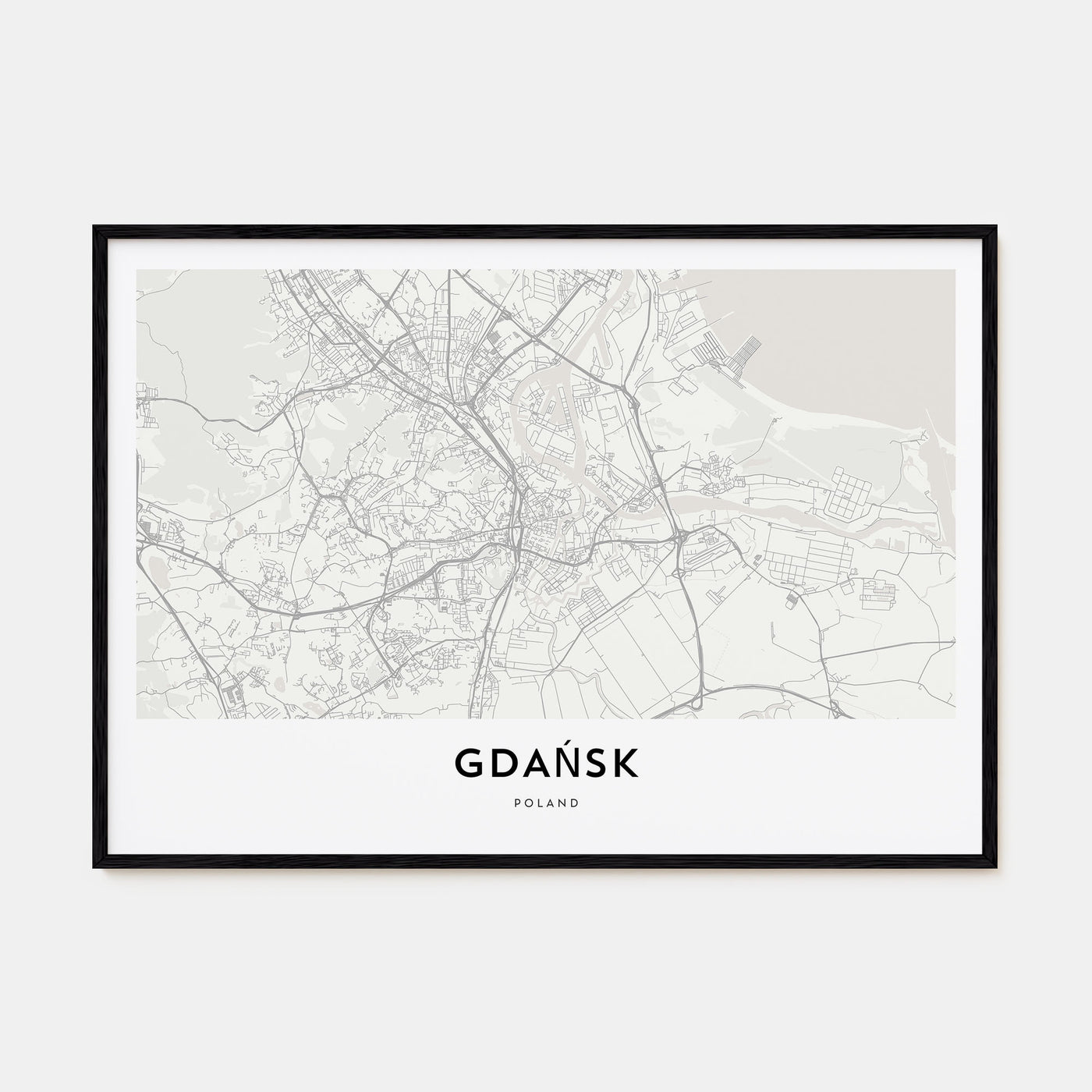 Gdańsk Map Landscape Poster