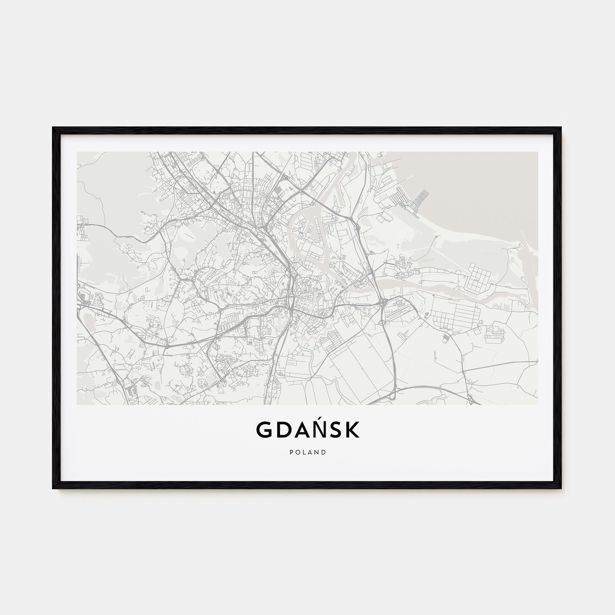 Gdańsk Map Landscape Poster