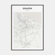 Gdańsk Map Portrait Poster